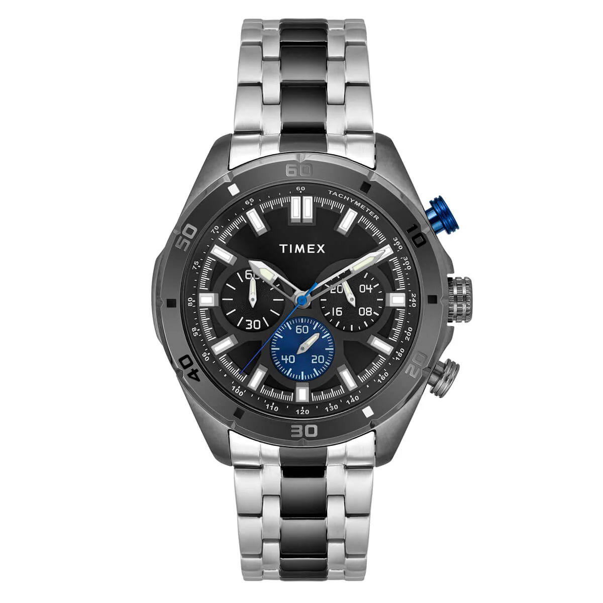 Timex E Class Men's Black Dial Round Case Chronograph Function Watch -TWEG20301