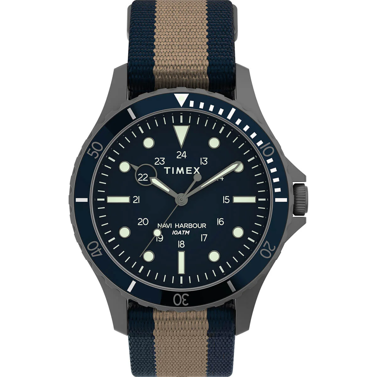 Timex Military Men's Quartz Analog Gunmetal Dial Round Case Stainless-Steel Function Watch -TW2U90100