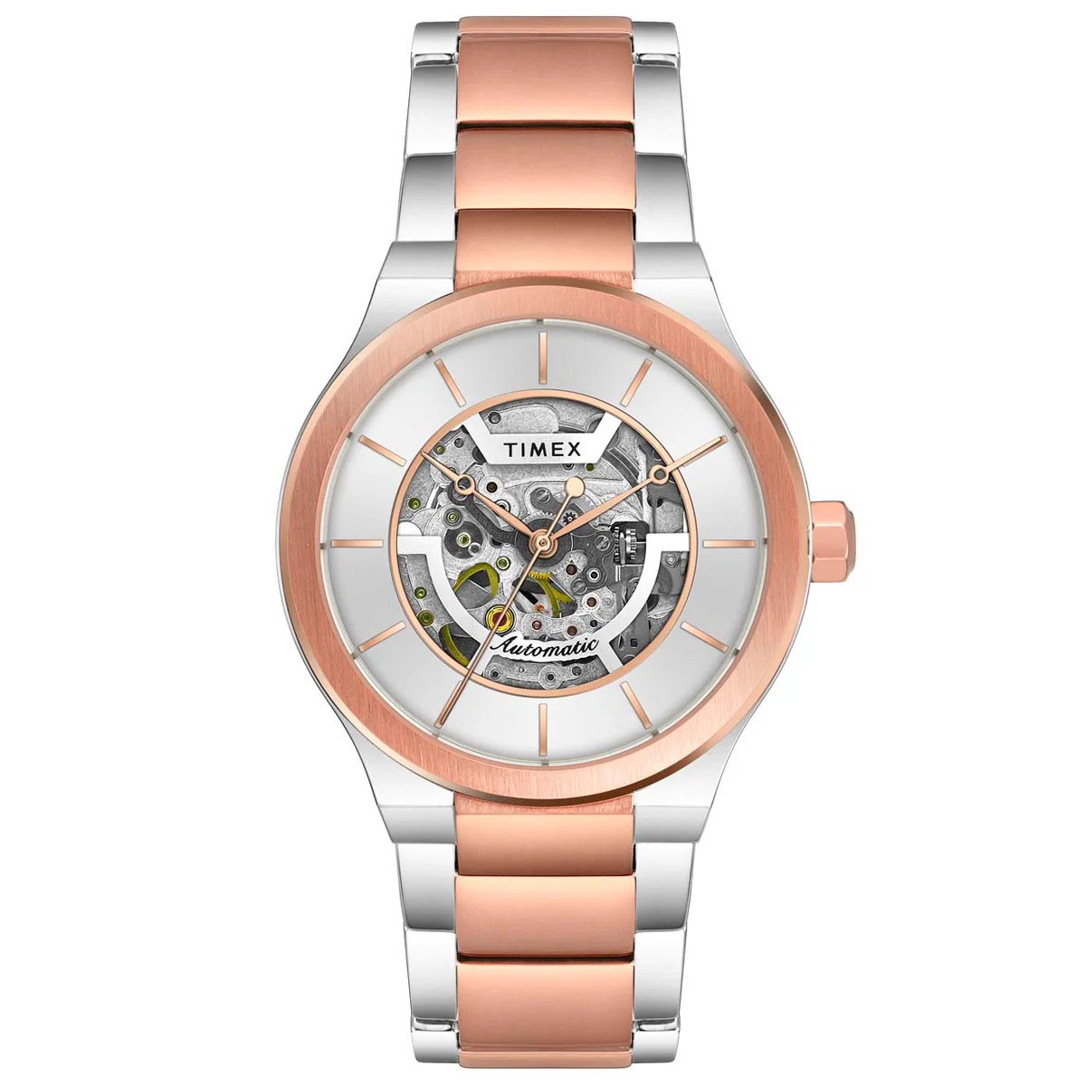 Timex E Class Men's Silver Dial Round Case Automatic Function Watch -TWEG20901
