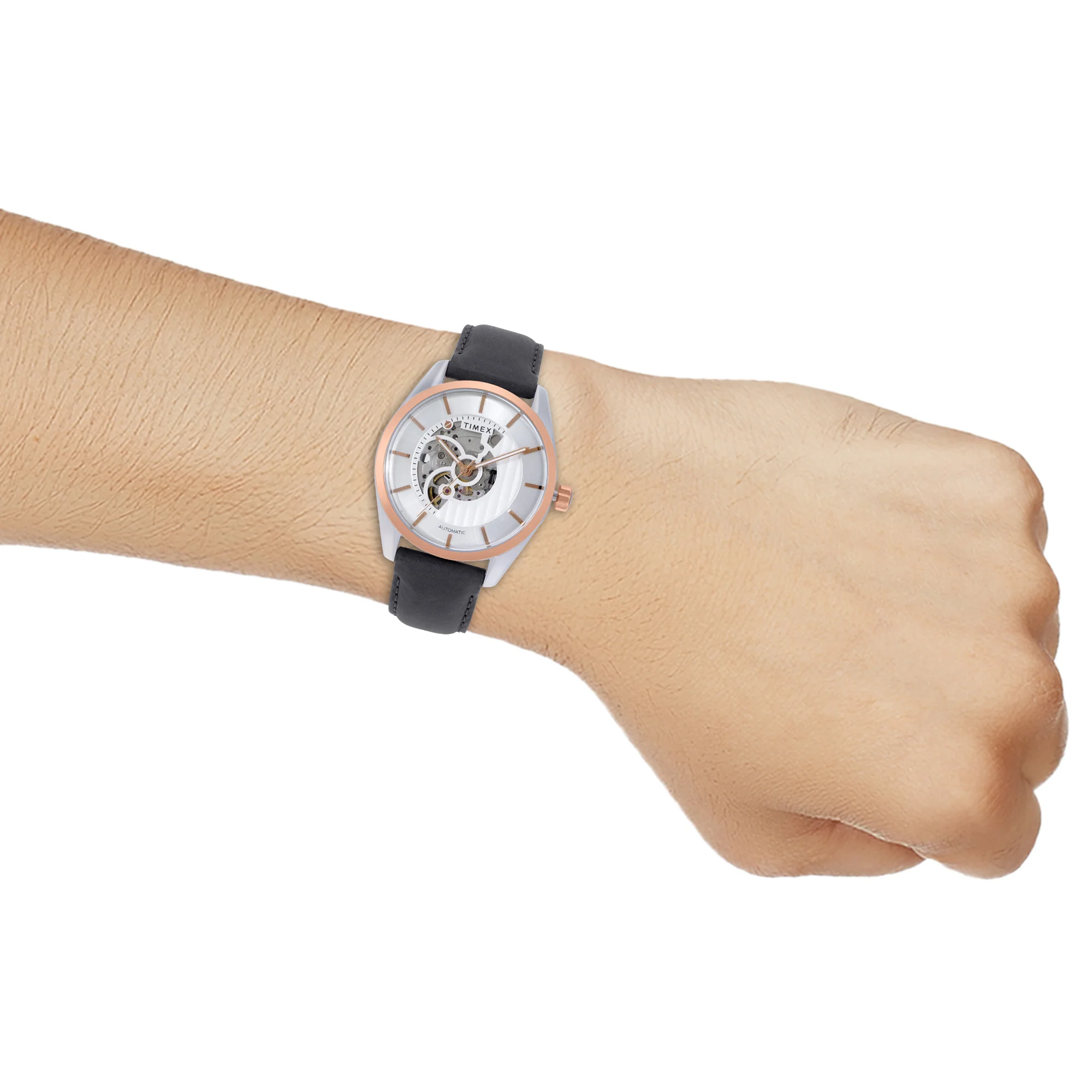 Timex E Class Men's Silver Dial Round Case Automatic Function Watch -TWEG17502 - Image 5