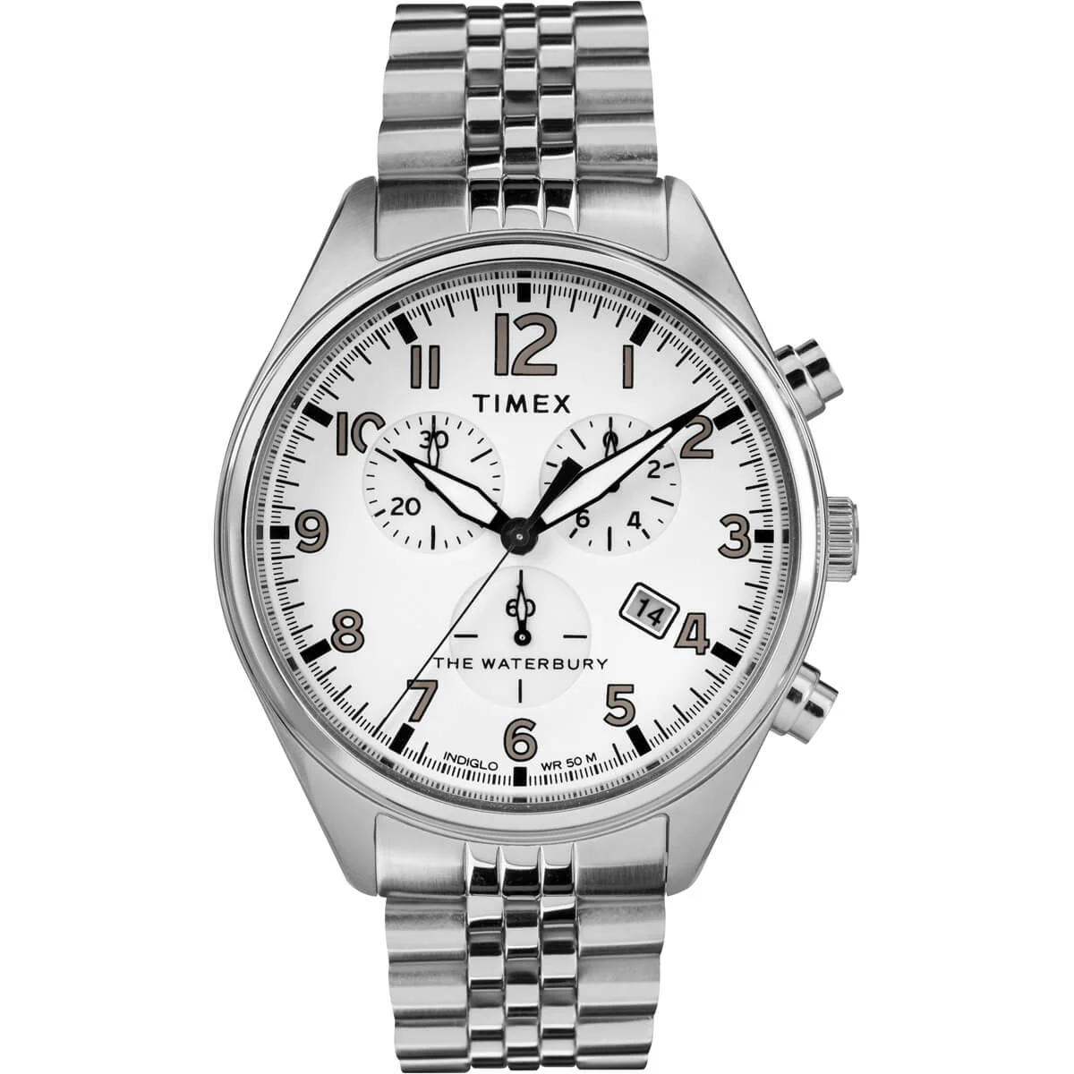 Timex Heritage Collection Men's Quartz Analog Stainless Steel Dial Round Case Chronograph Function  Watch -TW2R88500