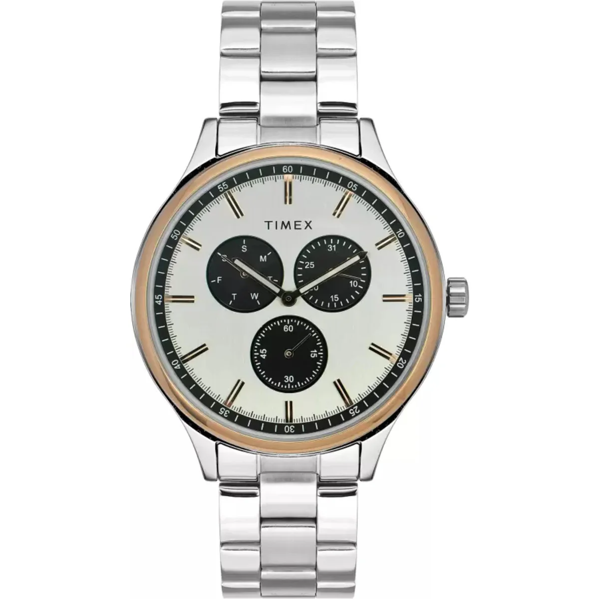 Timex Fashion Men's Silver Dial Round Case Multifunction Function Watch -TWEG184SMU02