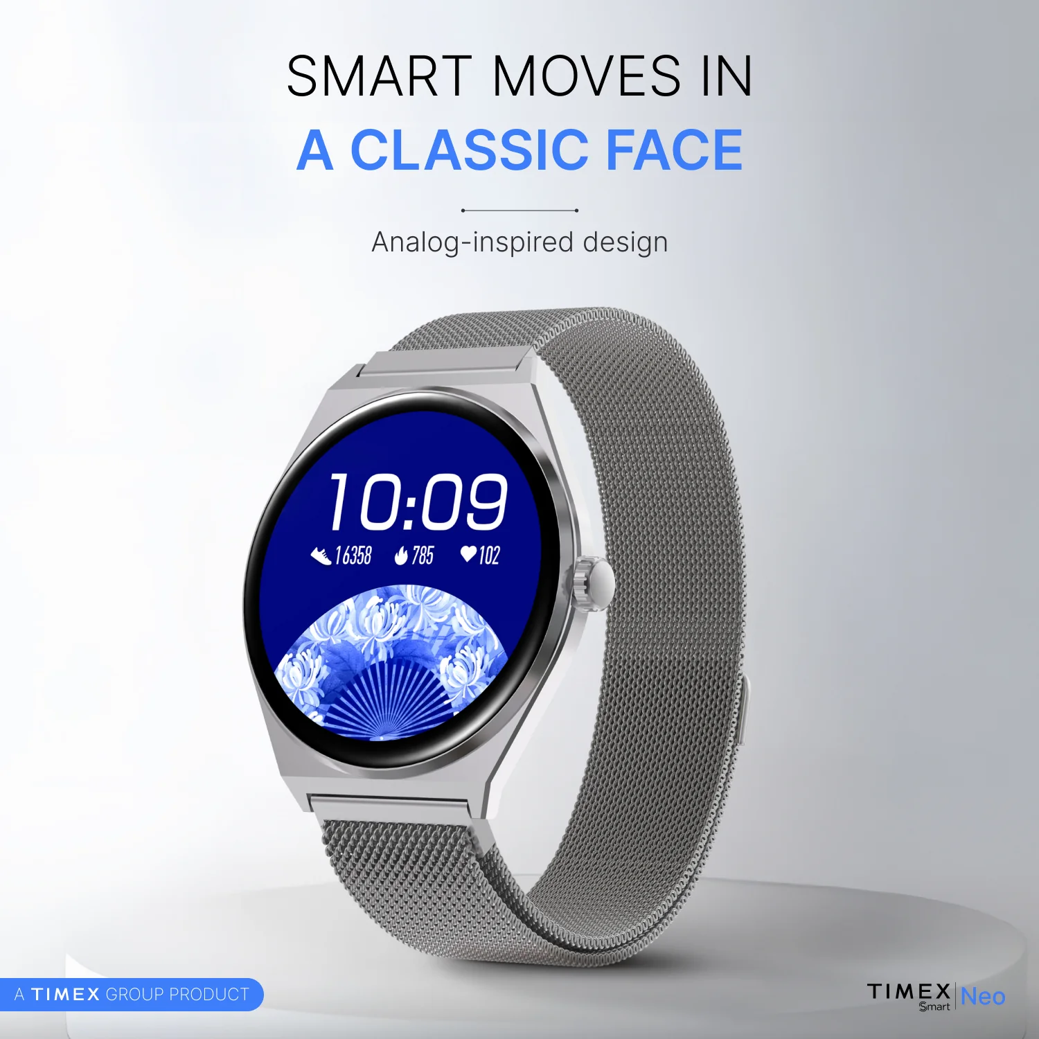 TIMEX Smart Neo 1.43 inches (3.6cm) AMOLED Display with  BT Calling Smartwatch for Unisex - TWTXW1203T