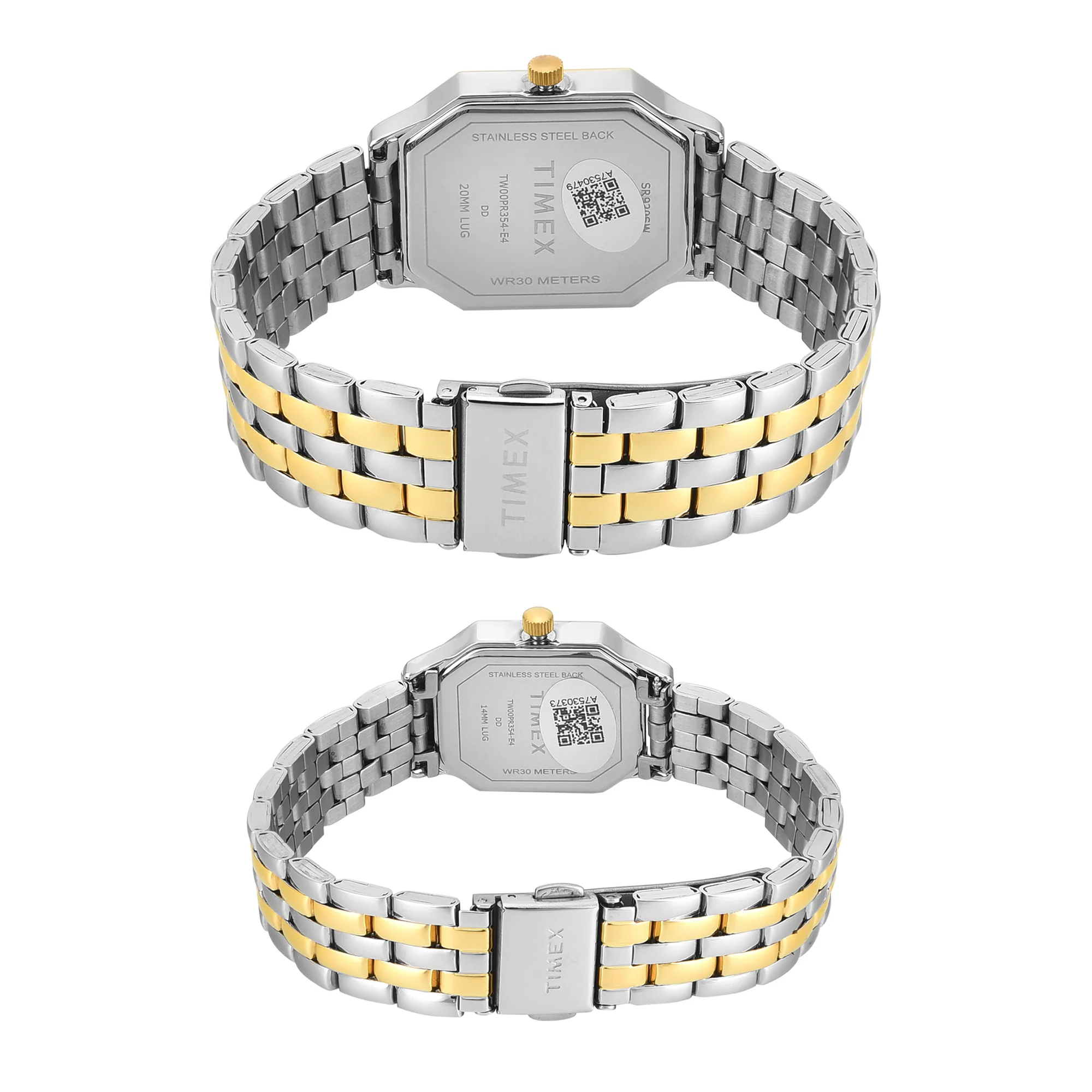 Timex Octagonal 34mm Silver Dial Analog Pair Watch - TW00PR354 - Image 2