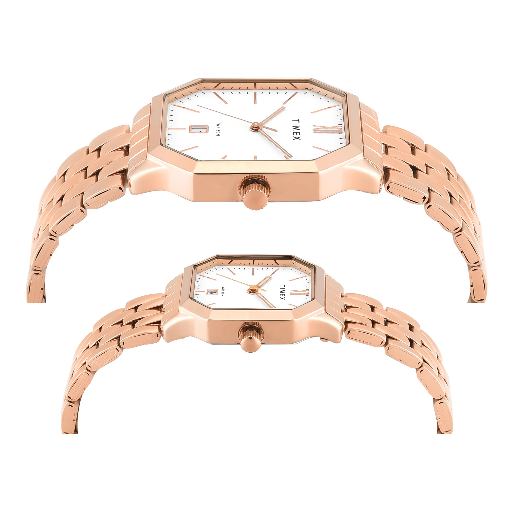 Timex Octagonal 34mm White Dial Analog Pair Watch - TW00PR355 - Image 2