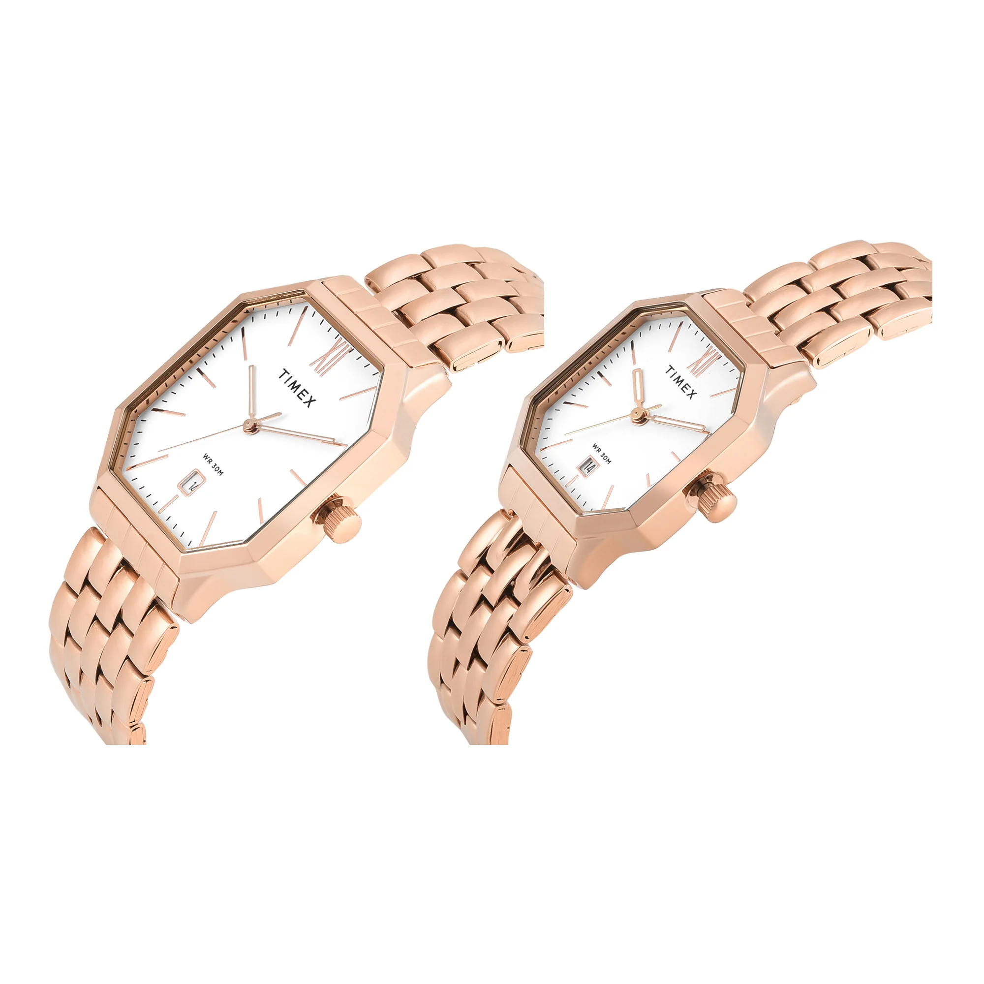 Timex Octagonal 34mm White Dial Analog Pair Watch - TW00PR355 - Image 3