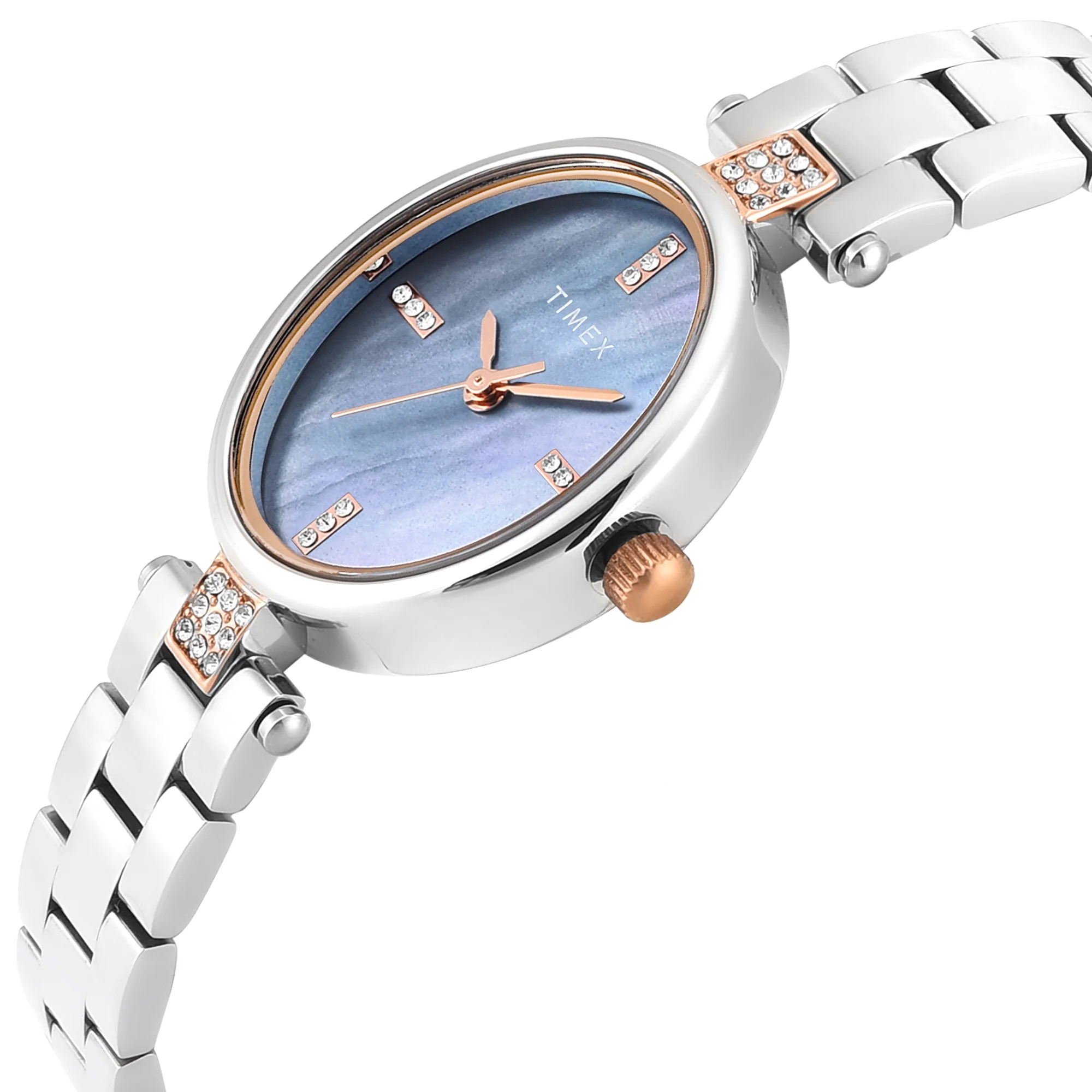 Timex Oval 23mm Aqua Dial Analog Women Watch - TWEL27201 - Image 2