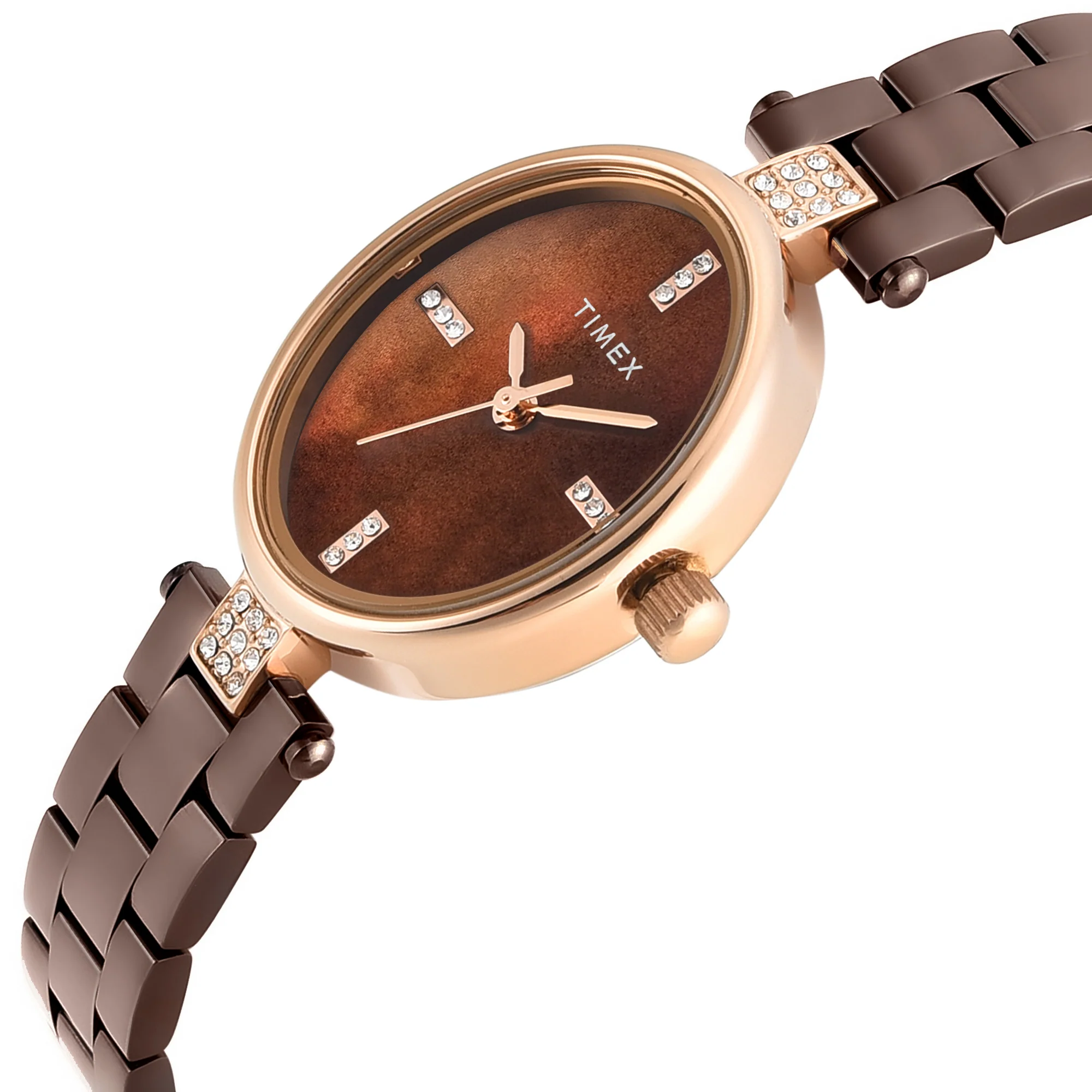 Timex Oval 23mm Brown Dial Analog Women Watch - TWEL27202 - Image 2