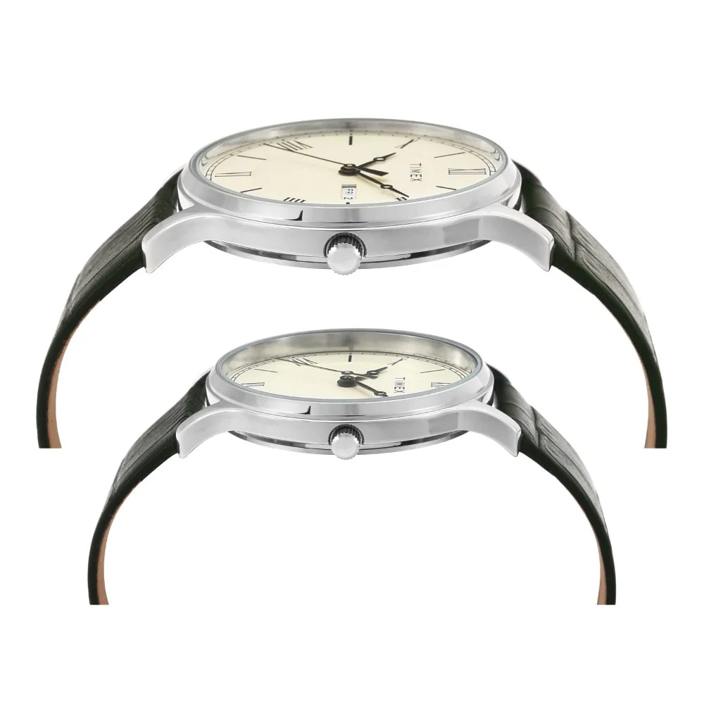 Timex Pairs Beige Round Analog Brass Dial Watch- TW00PR299 - Image 4