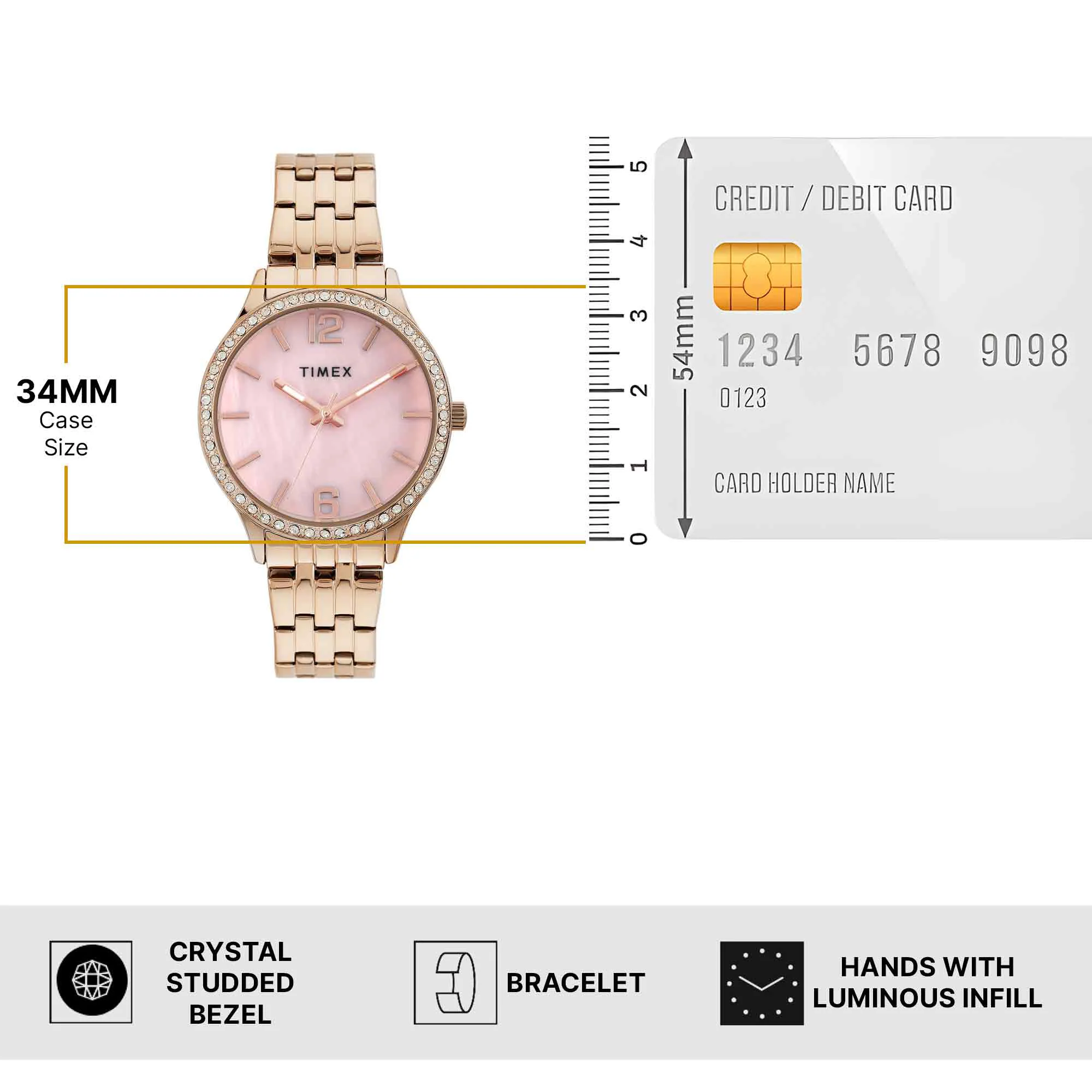 Timex Pink Round Dial Analog Women's Watch - TWEL230SMU02 - Image 6
