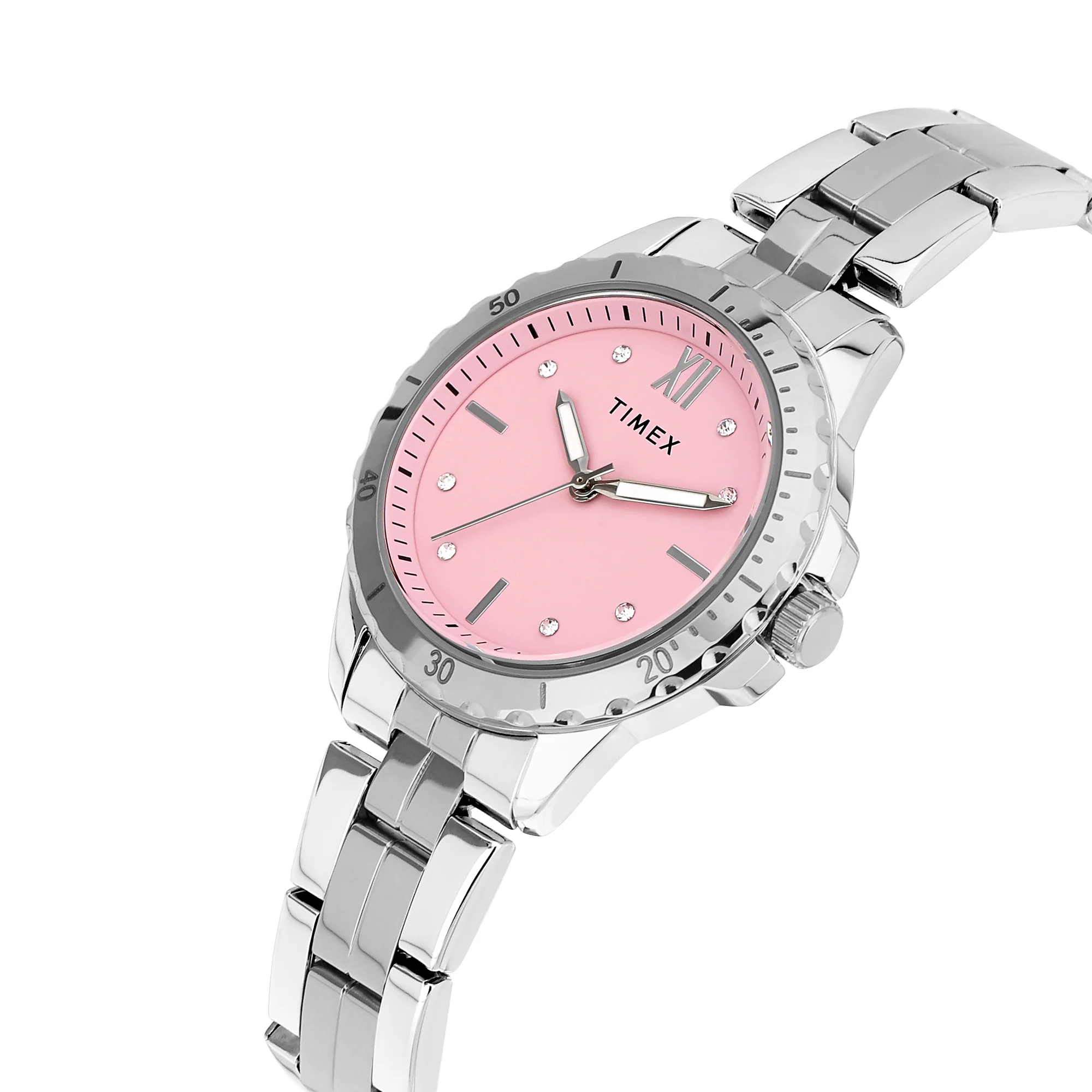 Timex Pink Round Dial Analog Women's Watch - TWEL232SMU01 - Image 2
