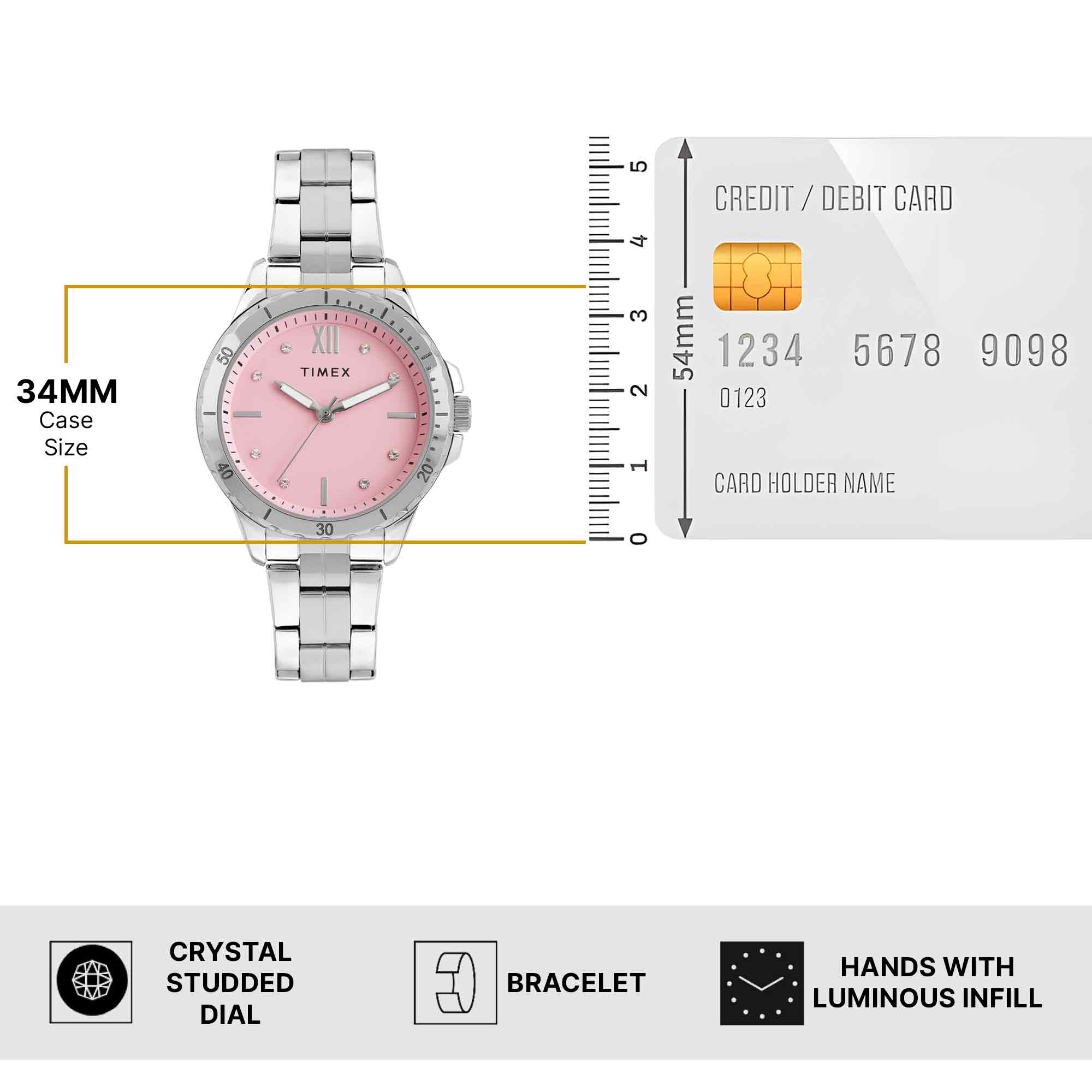 Timex Pink Round Dial Analog Women's Watch - TWEL232SMU01 - Image 6