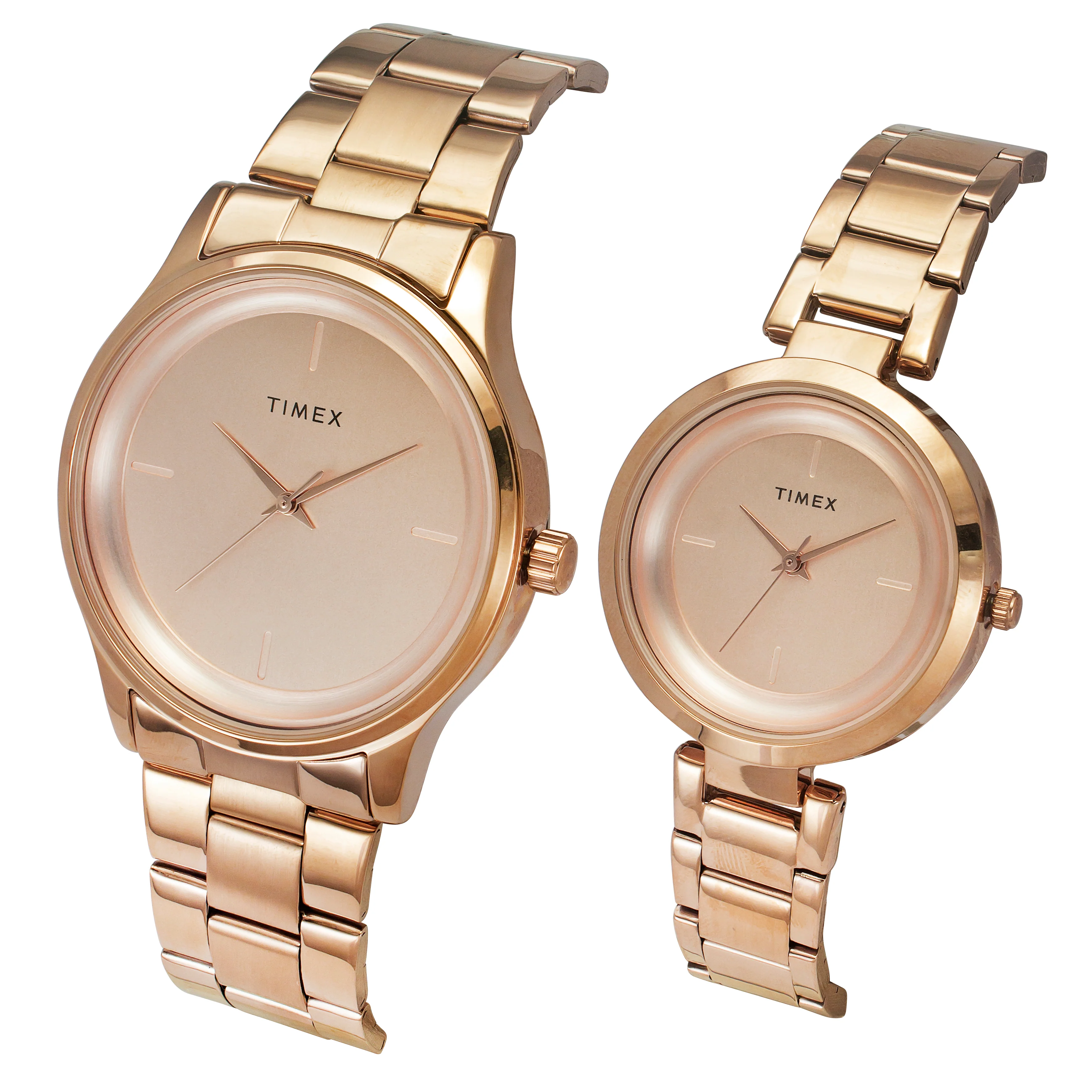 TIMEX Rose Gold Round Dial Analog Unisex Pair Watch - TW00PR316 - Image 2