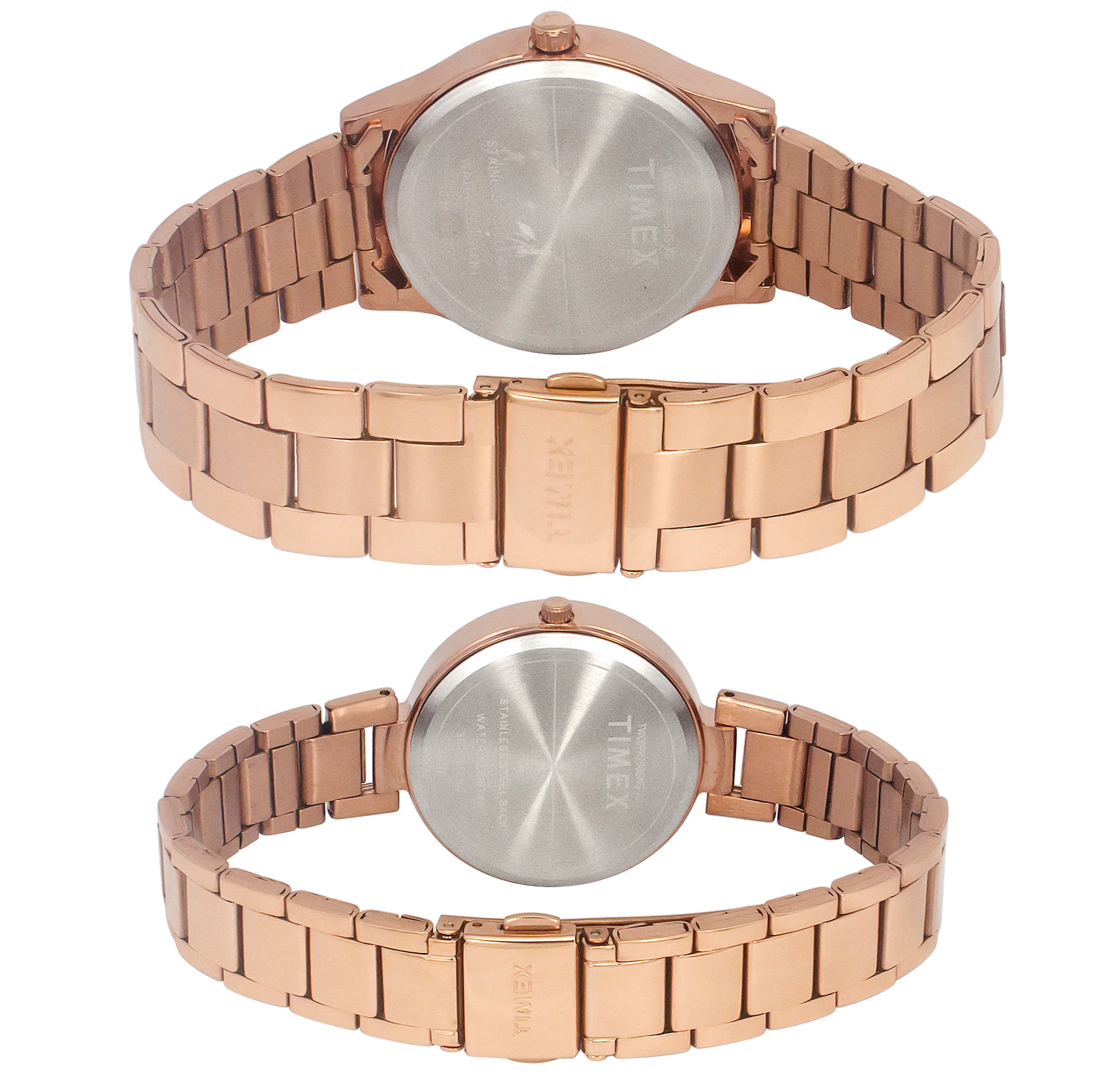 TIMEX Rose Gold Round Dial Analog Unisex Pair Watch - TW00PR316 - Image 3