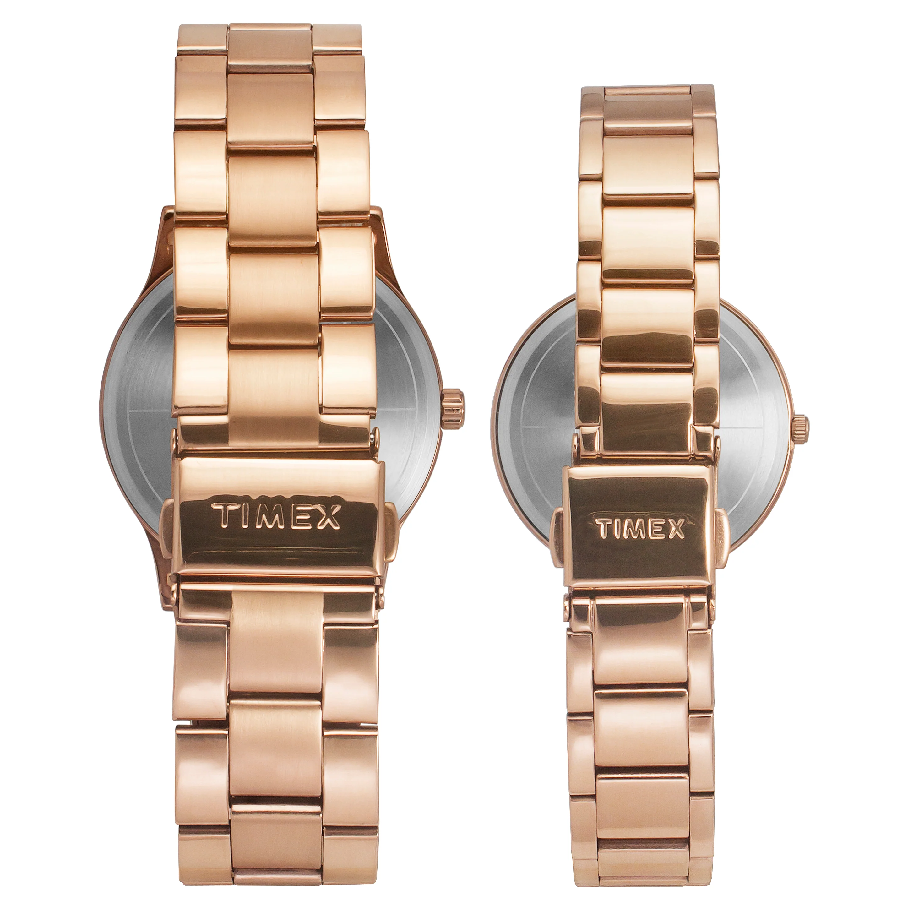 TIMEX Rose Gold Round Dial Analog Unisex Pair Watch - TW00PR316 - Image 4