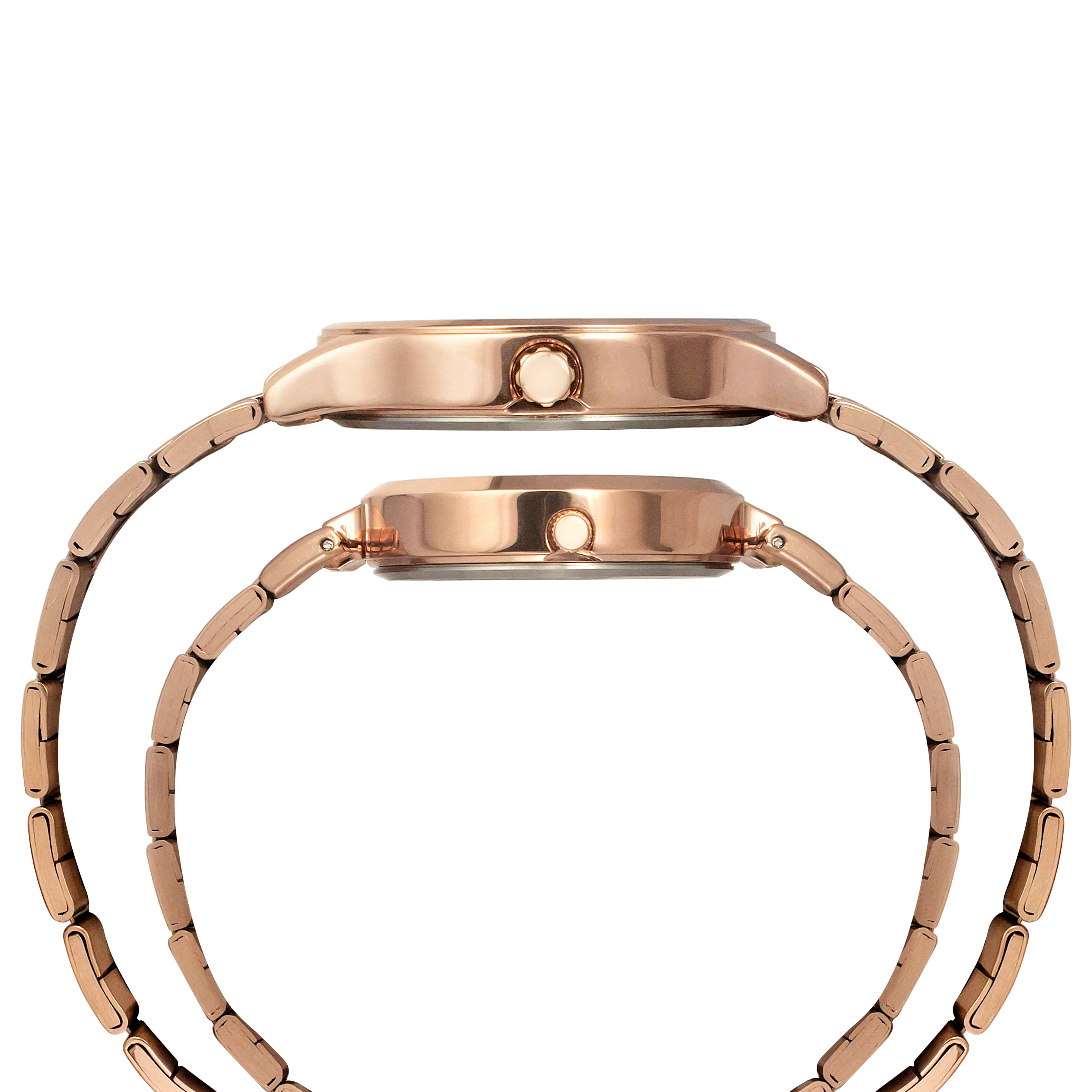 TIMEX Rose Gold Round Dial Analog Unisex Pair Watch - TW00PR316 - Image 5