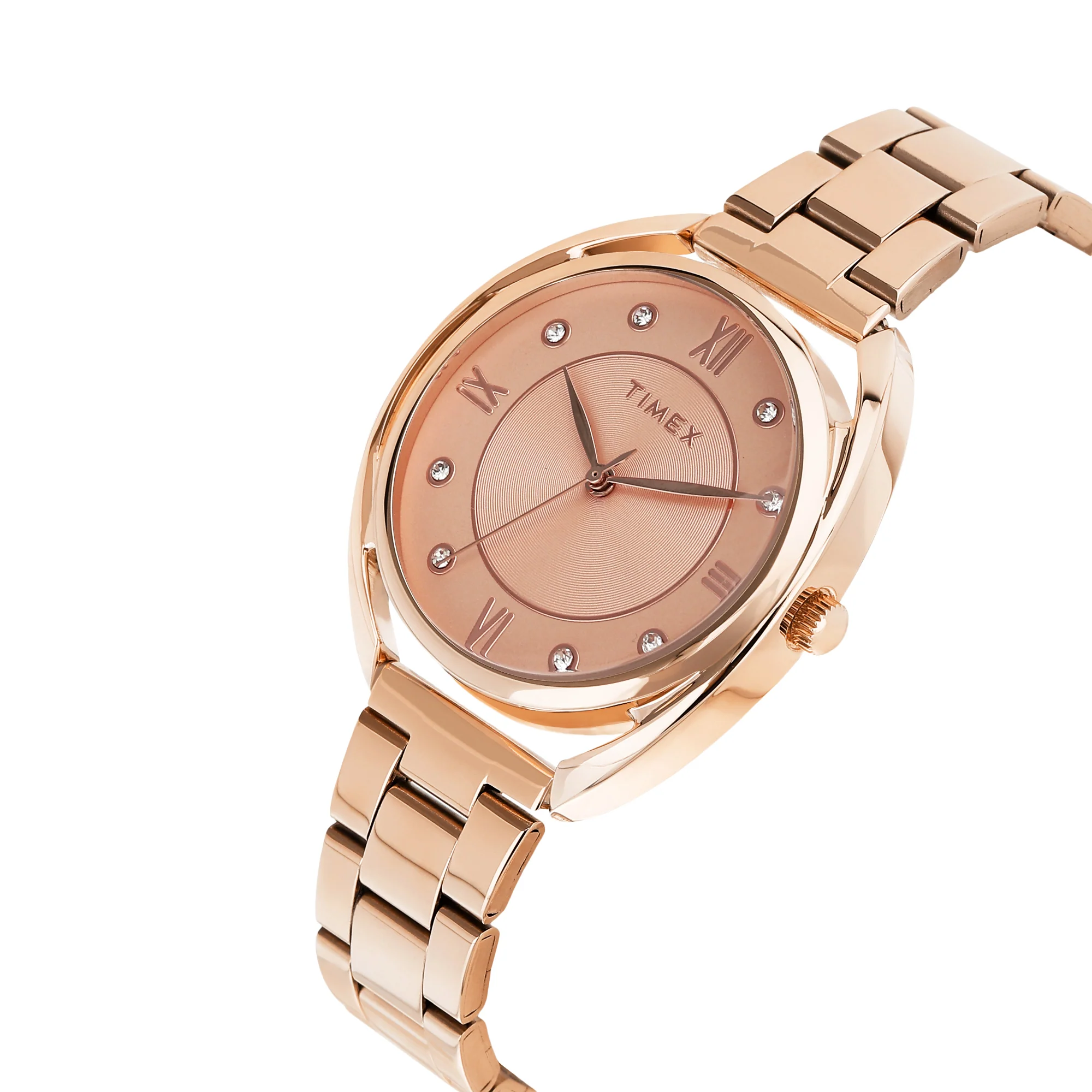 Timex Rose Gold Round Dial Analog Women's Watch - TWEL231SMU01 - Image 2