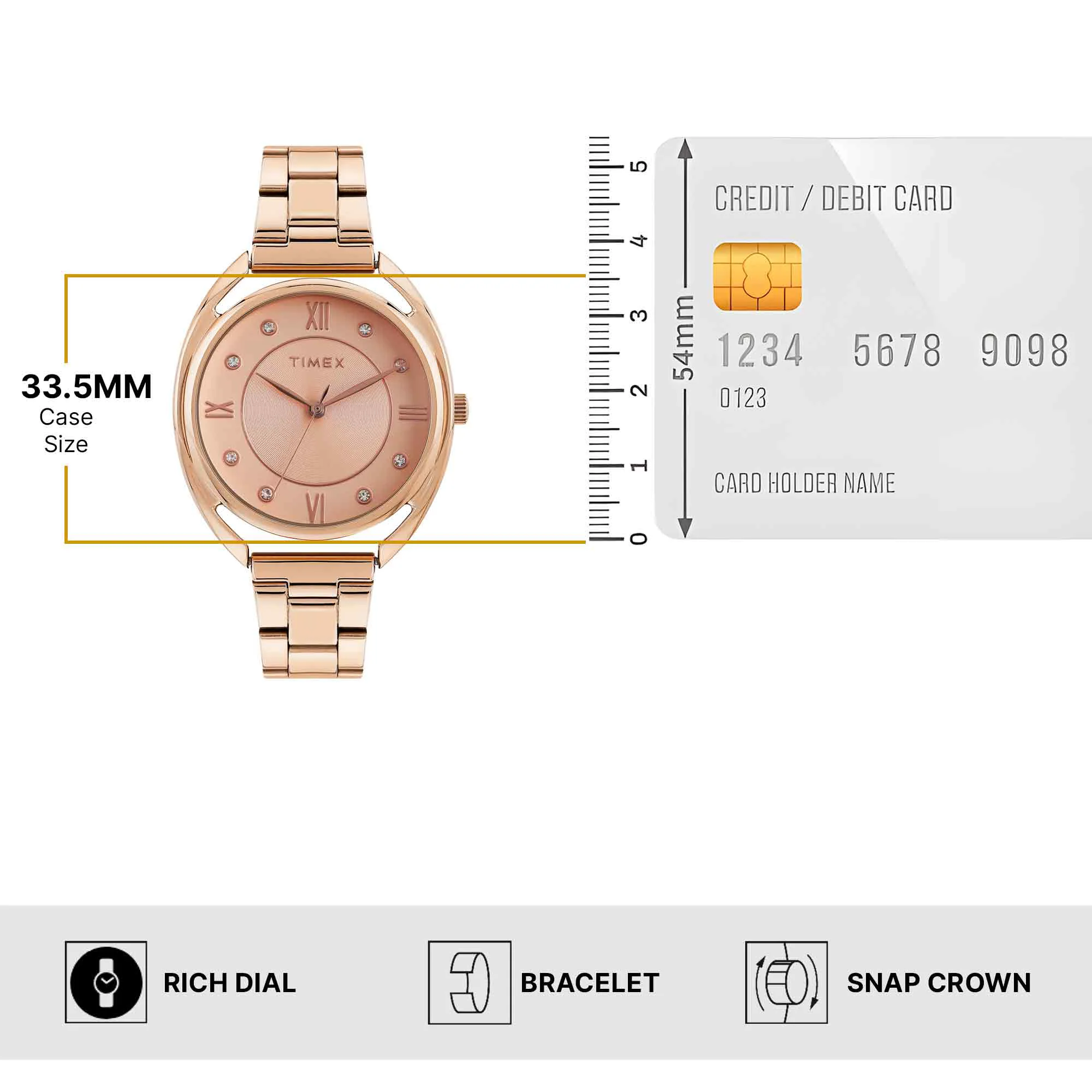 Timex Rose Gold Round Dial Analog Women's Watch - TWEL231SMU01 - Image 6