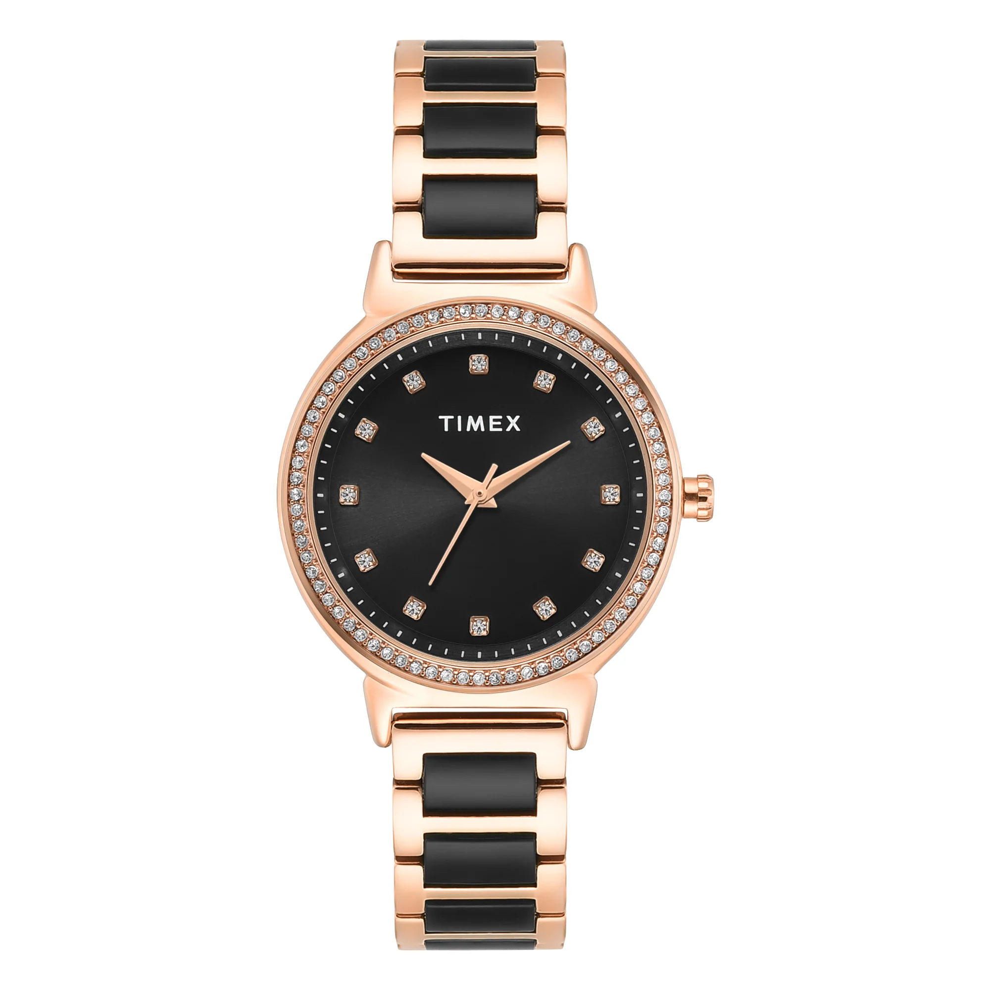 Timex Round 33mm Black Dial Analog Women Watch - TWEL274SMU03