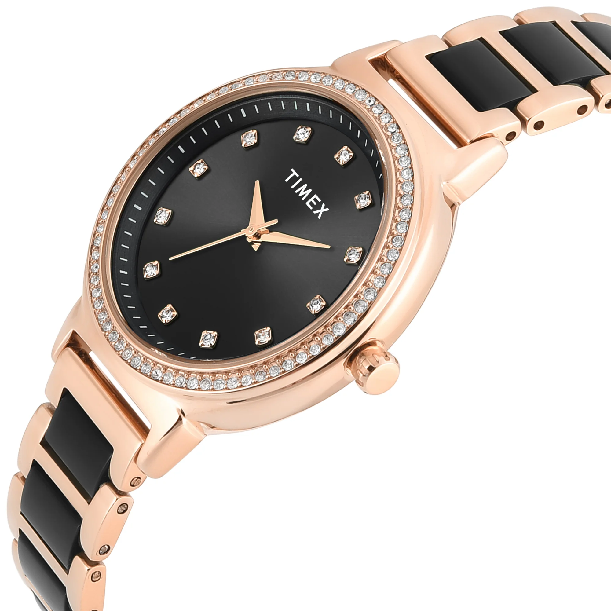 Timex Round 33mm Black Dial Analog Women Watch - TWEL274SMU03 - Image 3