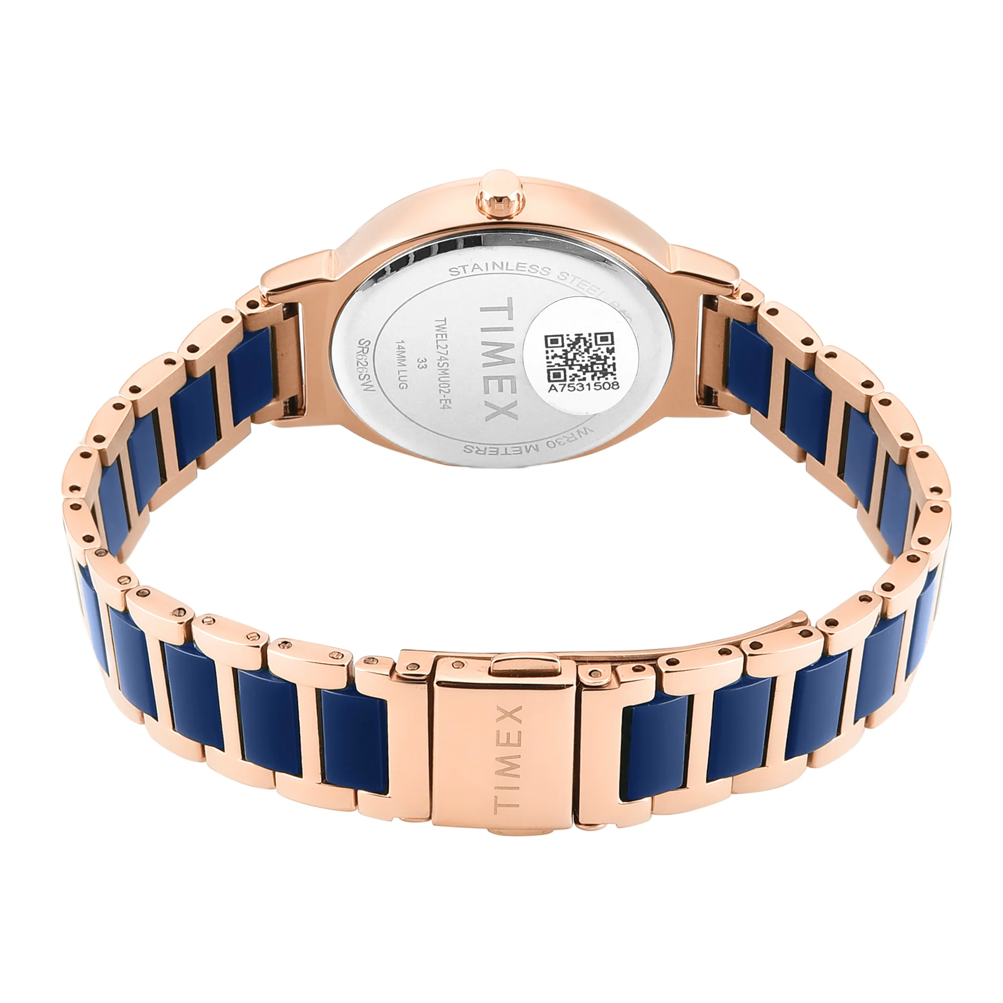 Timex Round 33mm Blue Dial Analog Women Watch - TWEL274SMU02 - Image 2