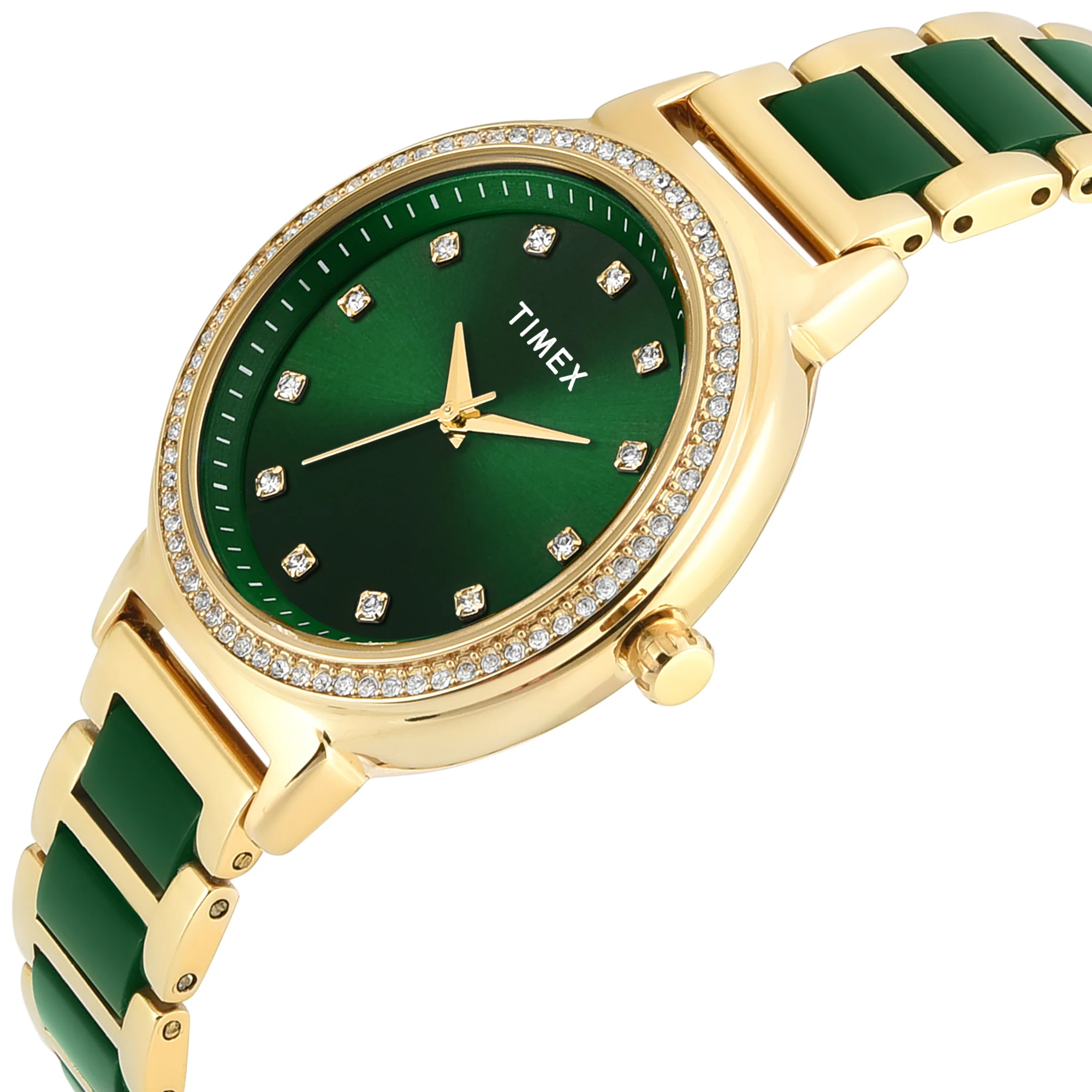 Timex Round 33mm Green Dial Analog Women Watch - TWEL274SMU01 - Image 2