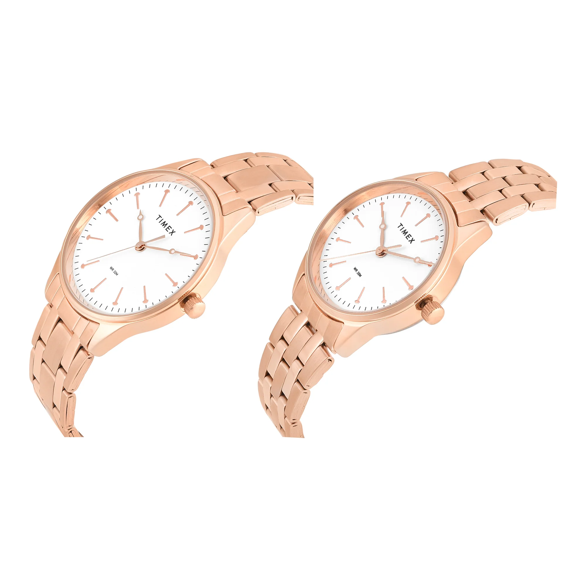 Timex Round 41mm White Dial Analog Pair Watch - TW00PR358 - Image 2