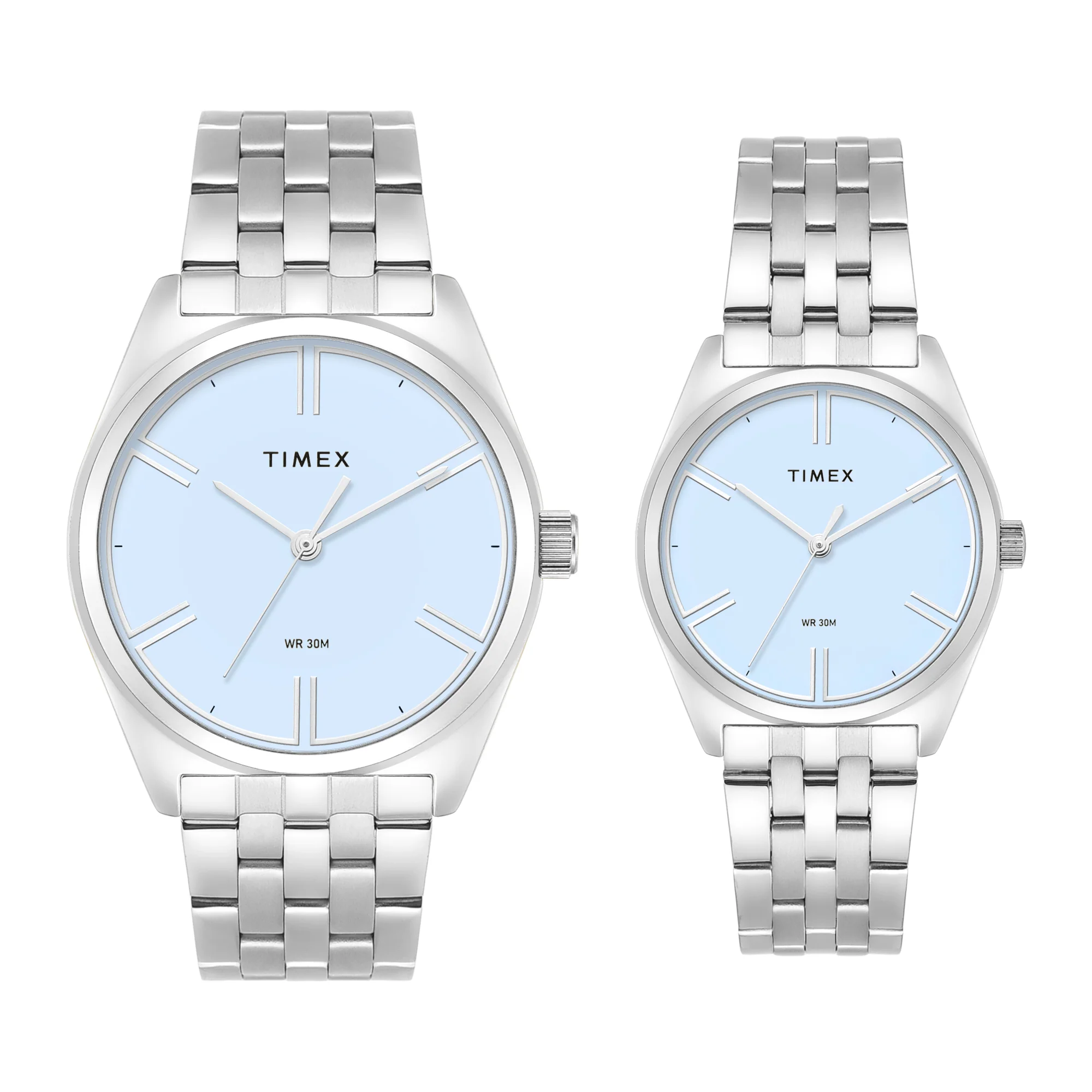Timex Round 42mm Blue Dial Analog Pair Watch - TW00PR360