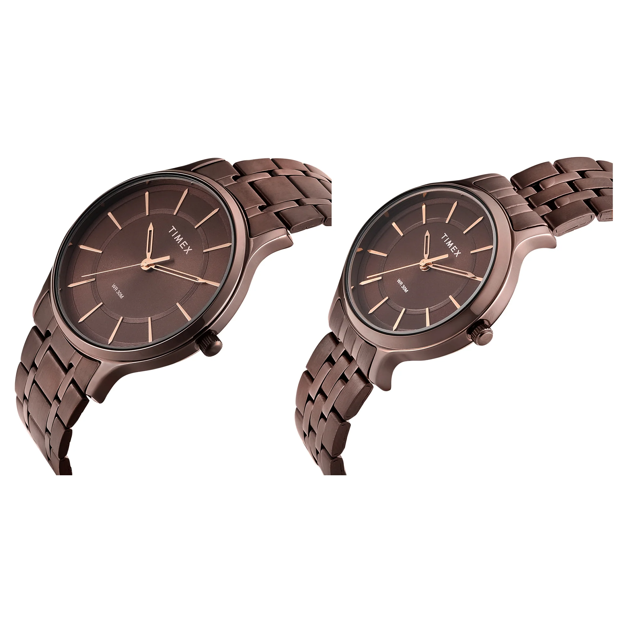 Timex Round 42mm Brown Dial Analog Pair Watch - TW00PR364 - Image 4