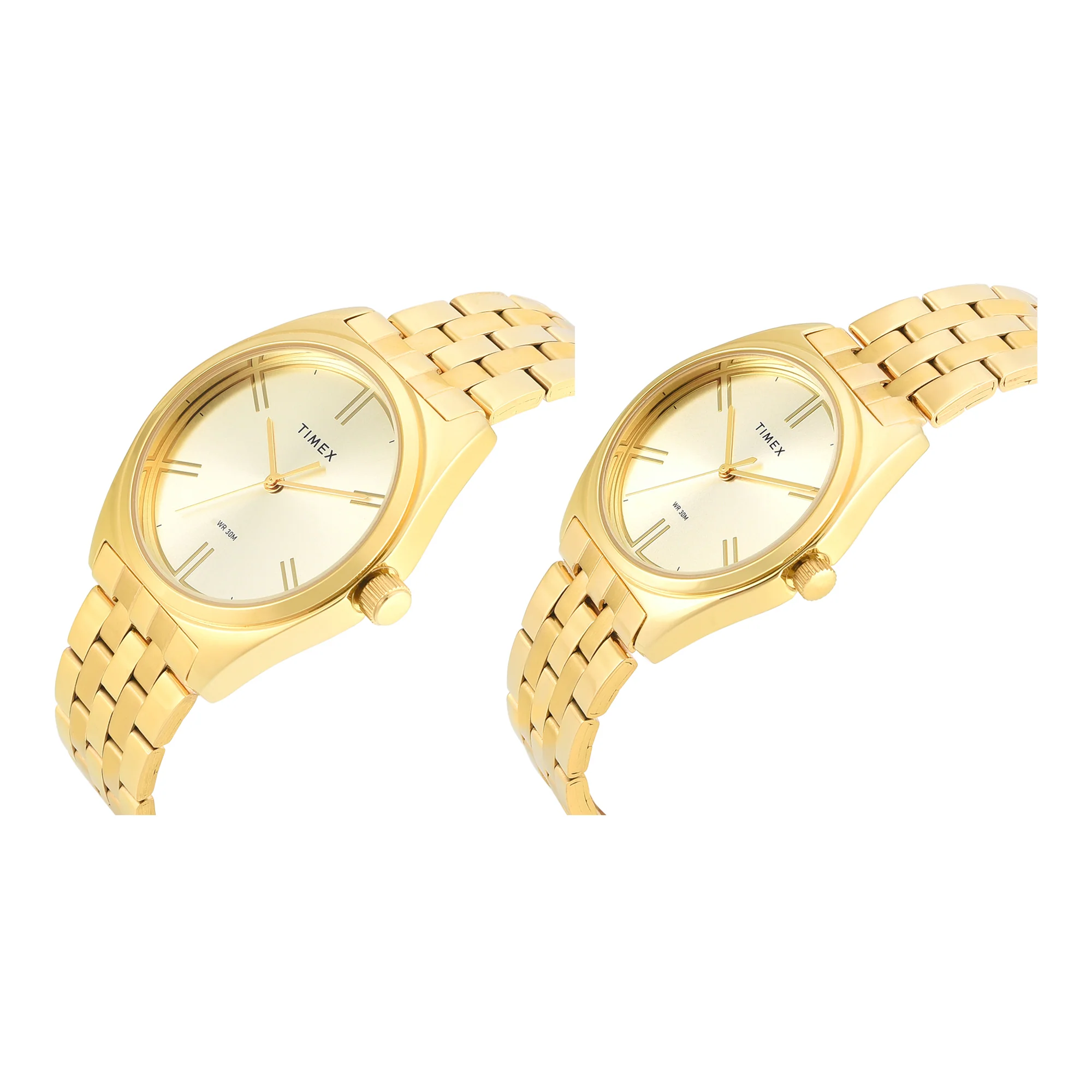 Timex Round 42mm Champagne Dial Analog Pair Watch - TW00PR362 - Image 3