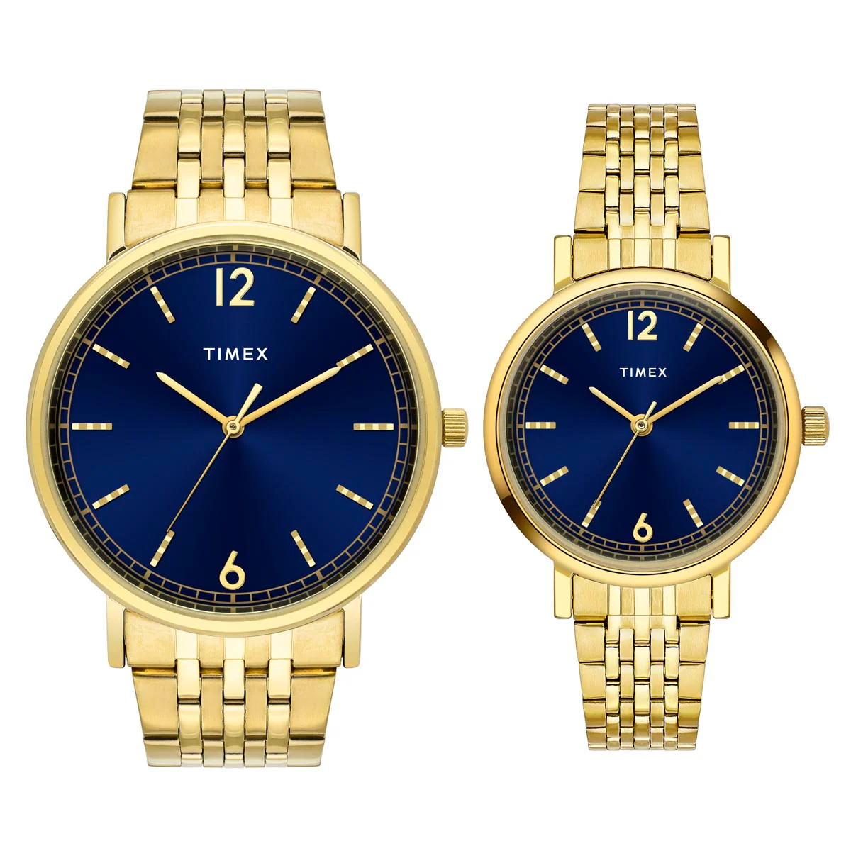 TIMEX Round Blue Dial Analog Pair's Watch - TW00PR337