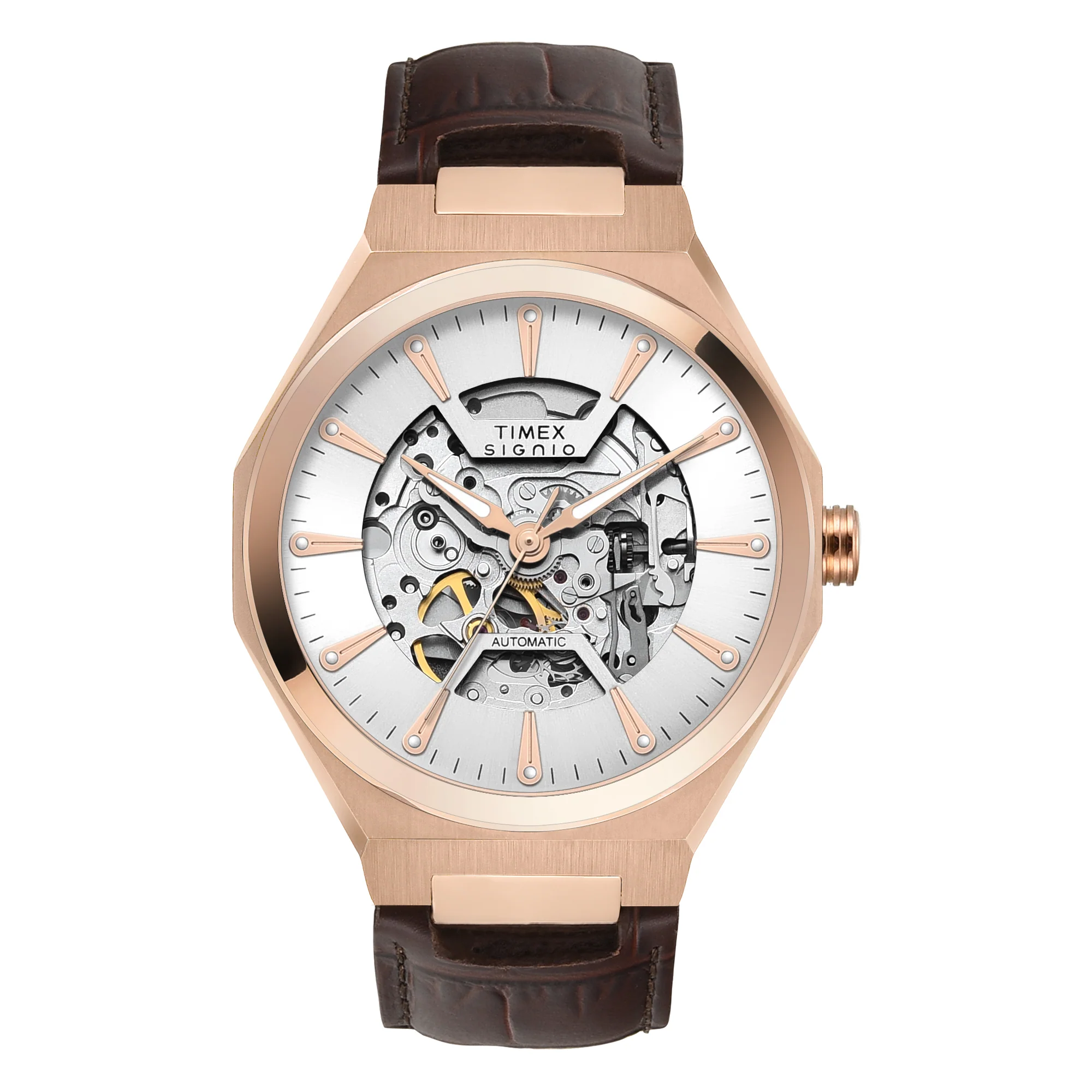 Timex Signio Round 43mm Silver Dial Automatic Men Watch - TWEG33900