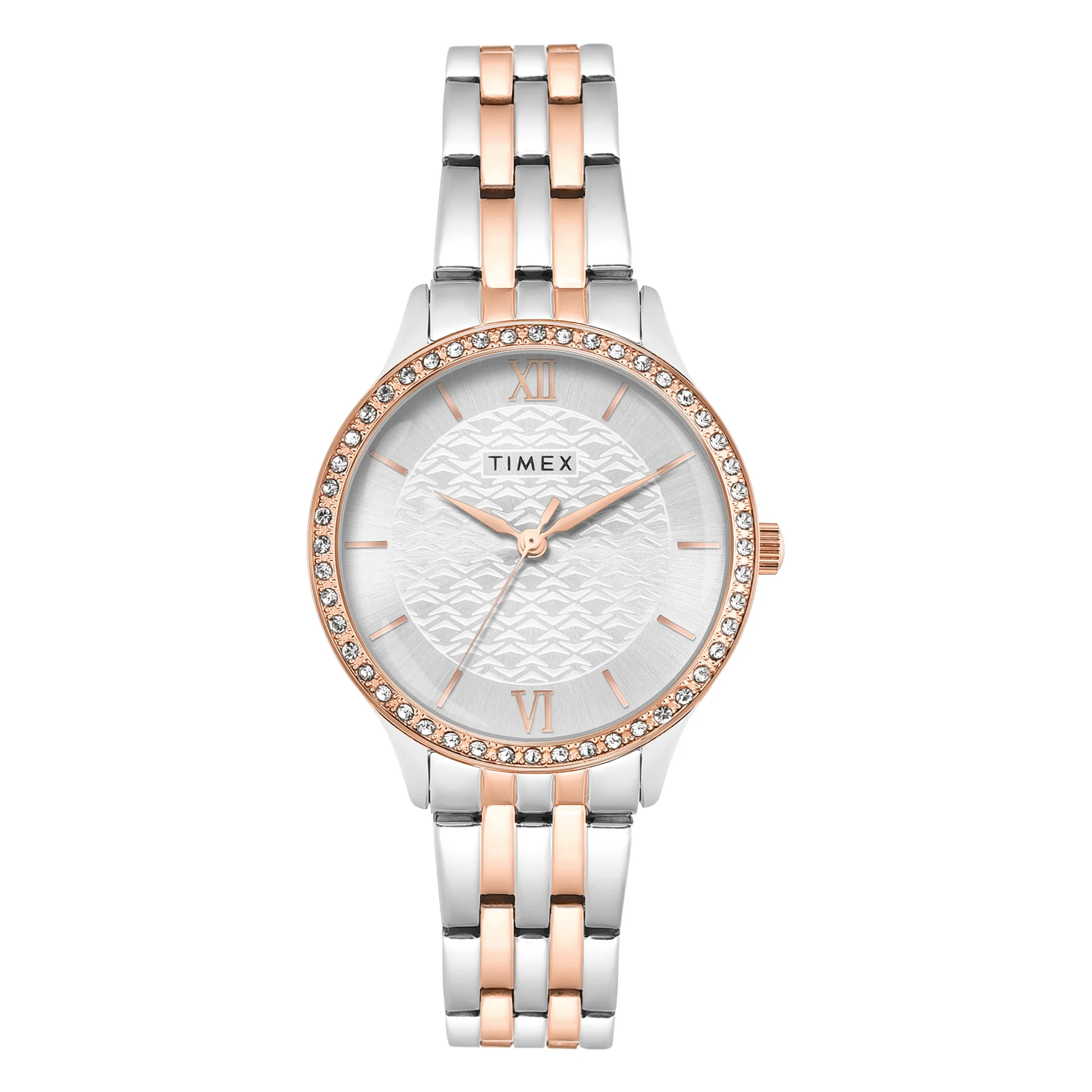 TIMEX Silver Round Dial Analog Women's Watch - TWEL21901