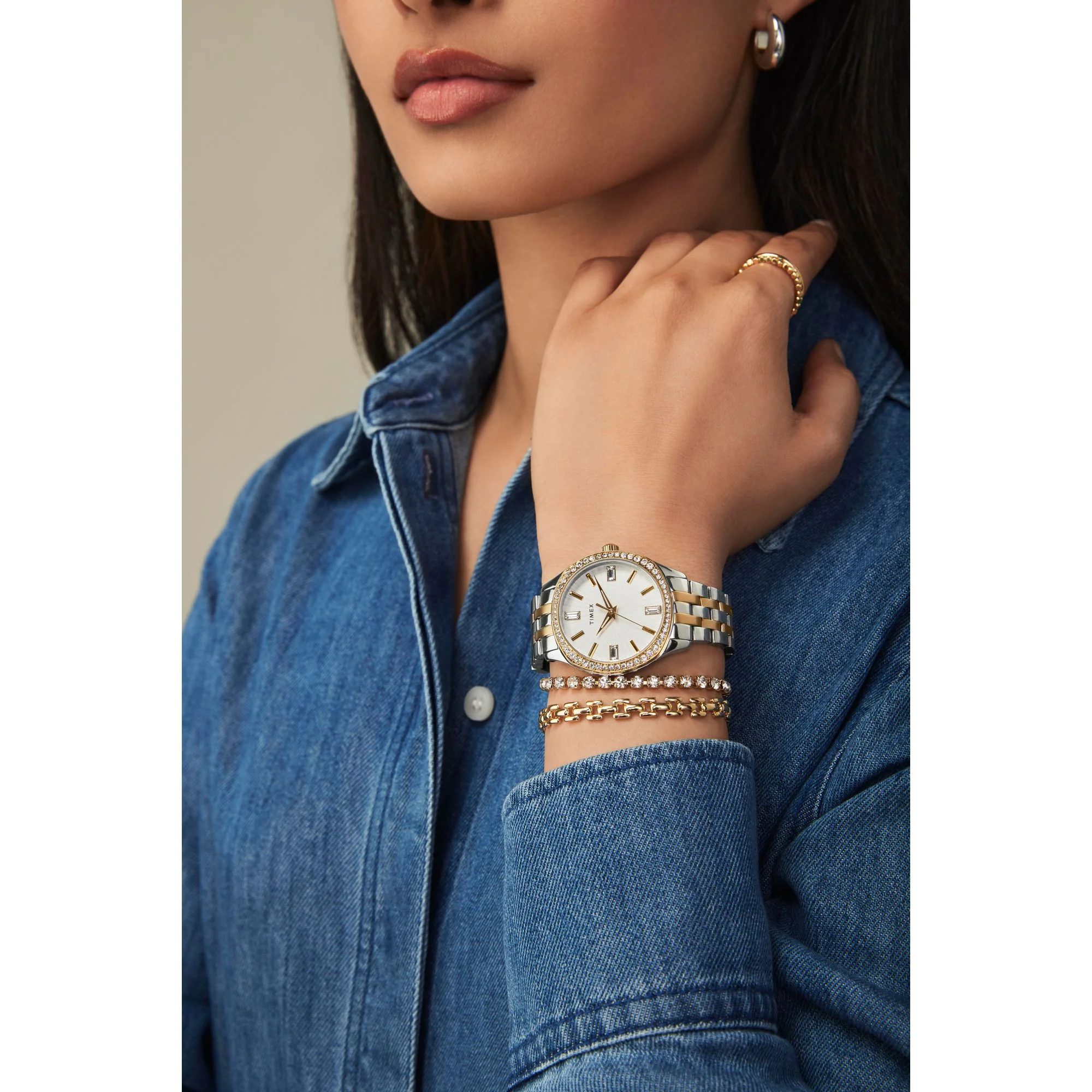 TIMEX Silver-Tone Round Dial Analog Women's Watch - TW2W17700UJ - Image 7