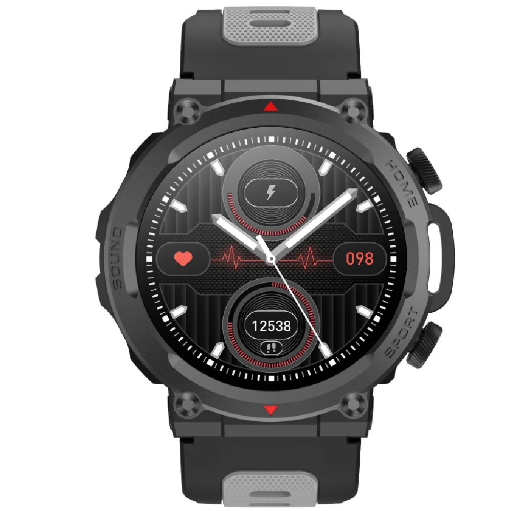 Timex Tough 1.43 inches Round AMOLED Rugged Smartwatch with 466x466 Pixel Resolution| Functional Crown|Bluetooth Calling| Metallic Body|Always On Display|AI Voice Assist|100 Sports Modes|100 Watchfaces|Upto 7 Days Battery(Normal Usage) - TWTXW603T