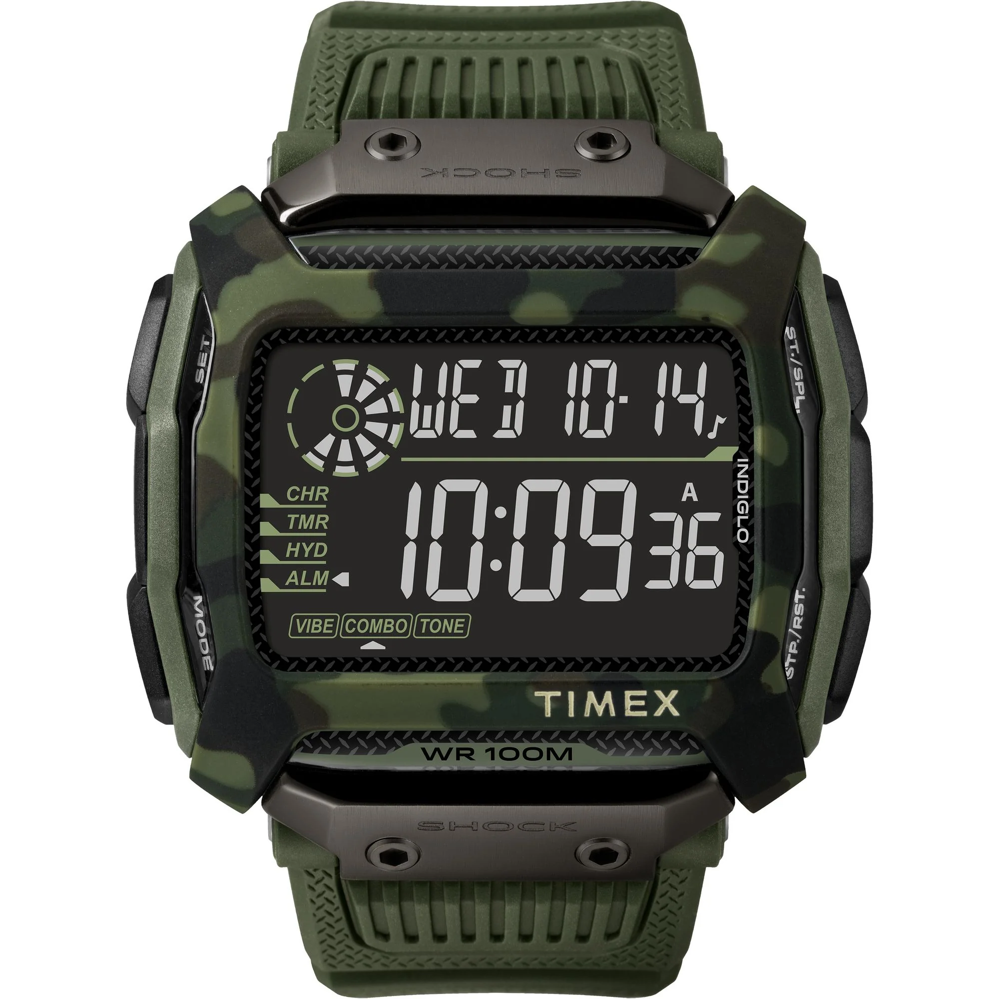 Timex Command Rectangle 54mm Green Dial Digital Men Watch - TW5M20400UJ