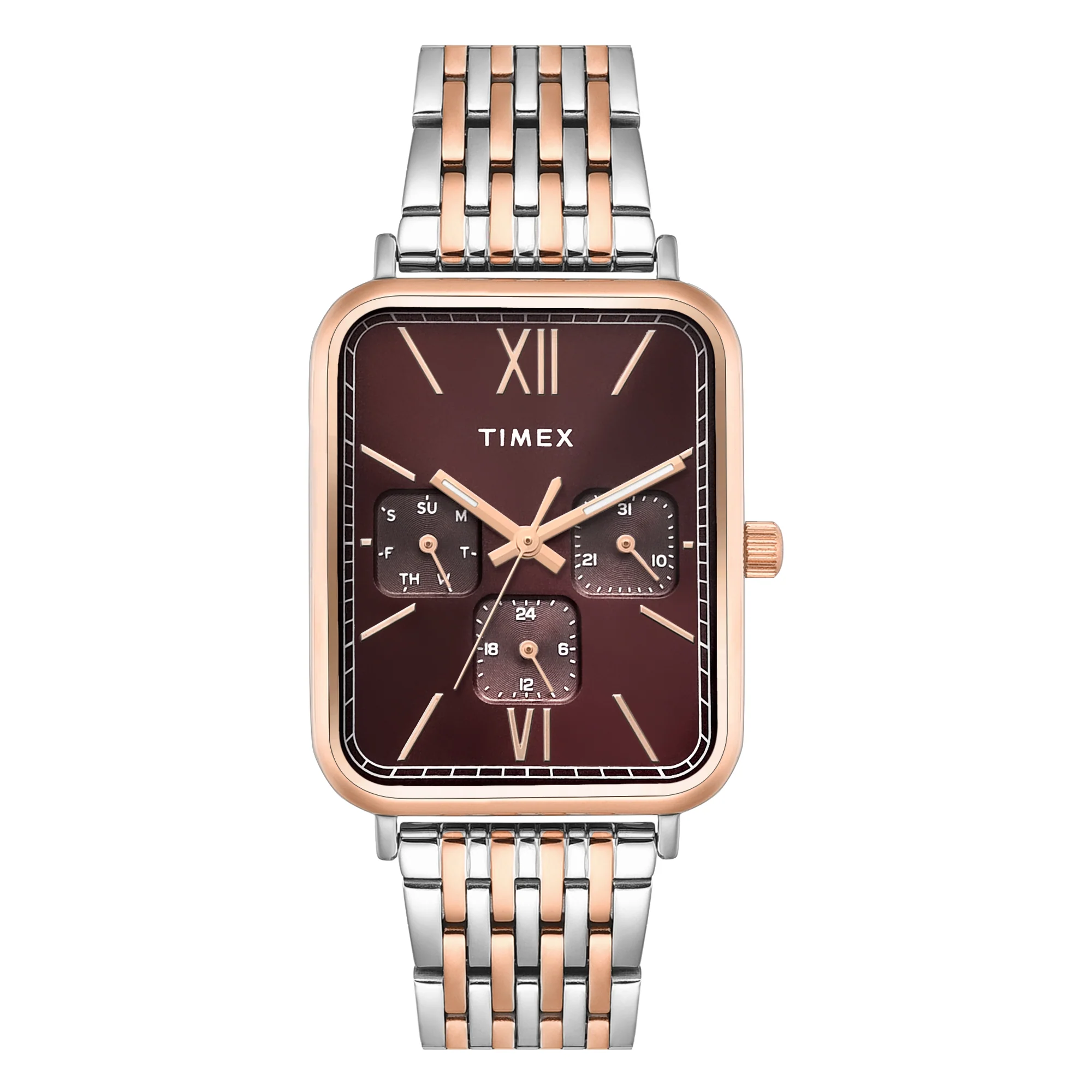 Timex Trendline Rectangle 30mm Brown Dial Analog Men Watch - TWEG34601