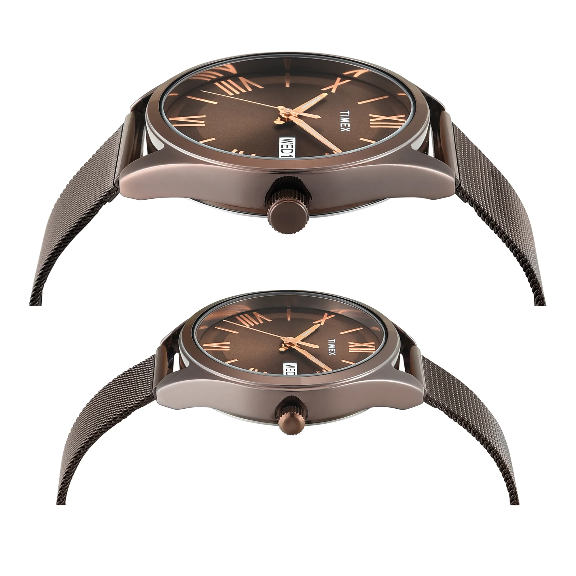 Timex Trendline Round 42mm Brown Dial Analog Pair Watch - TW00PR353 - Image 4