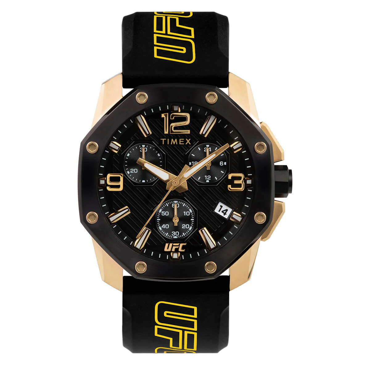 Timex UFC Icon Chronograph 45mm Silicone Strap Watch