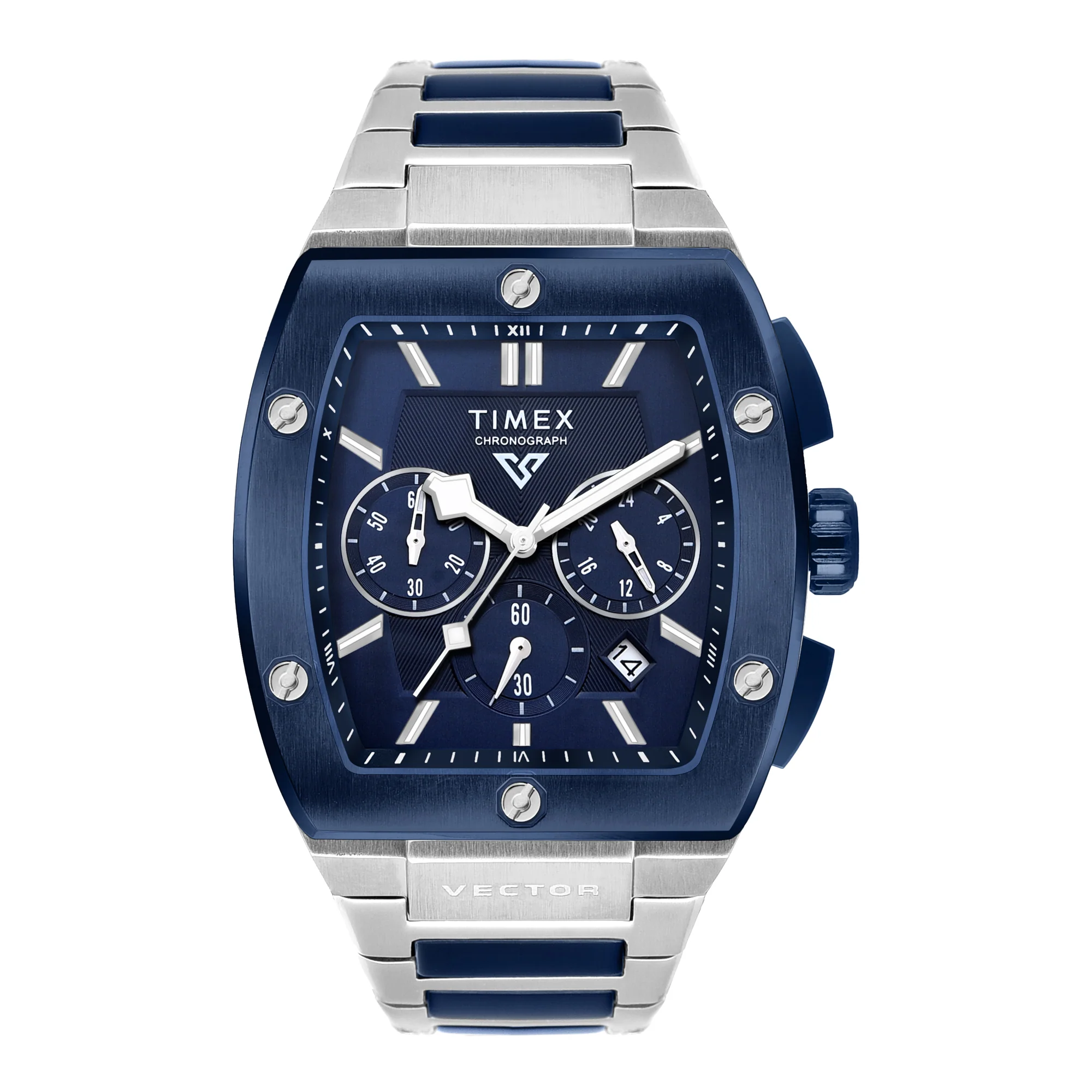 TIMEX Vector Men Blue Rectangle Chronograph Dial Analog Watch - TWEG26202