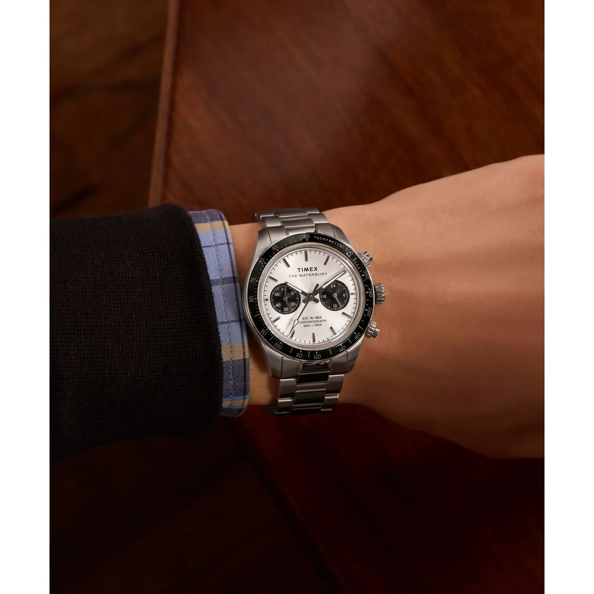 TIMEX Waterbury Heritage Silver Round Dial Analog Men's Watch - TW2Y19200IK - Image 6