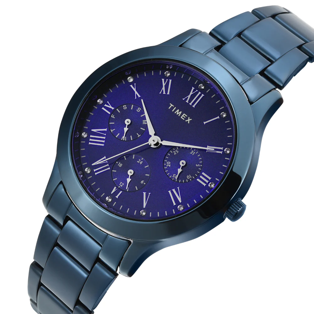 Timex Women Blue Round Multifunction Dial Watch- TW000Q819 - Image 2