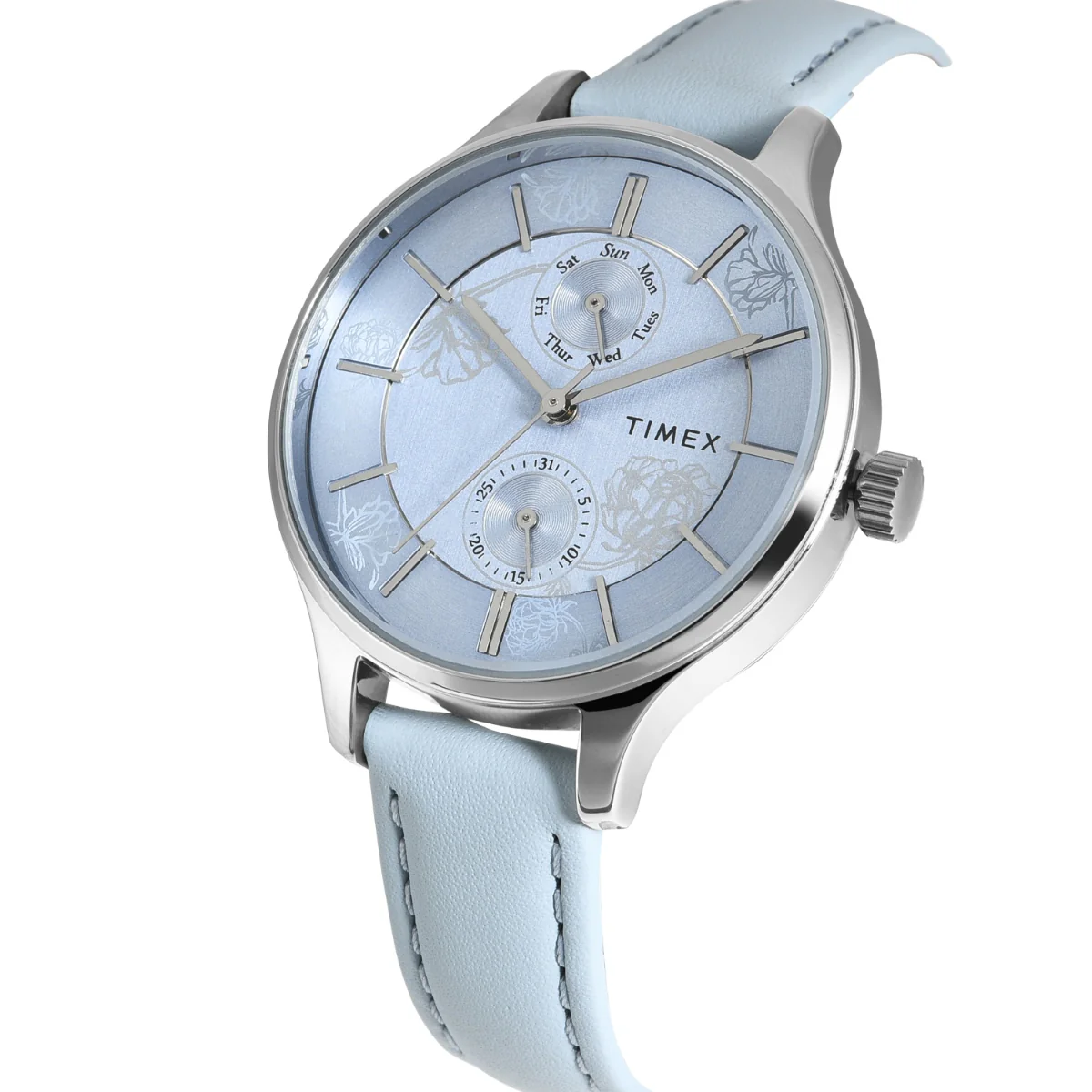 Timex Women Multifunction Blue Round Brass Dial Watch- TWEL14821 - Image 2