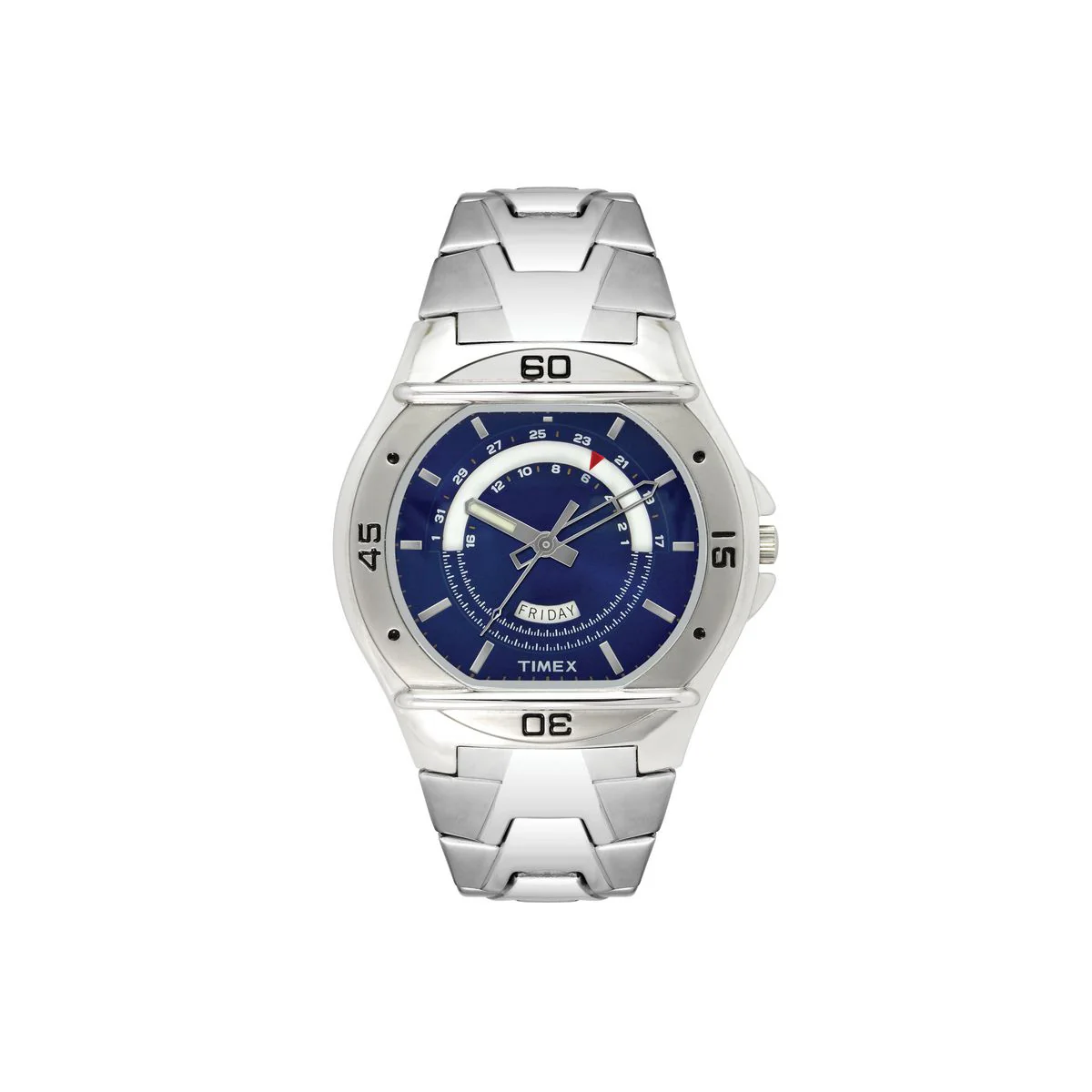 Timex Fashion Men's Quartz Analog Blue Dial Round Case Day Date Function Watch -TW000EL08