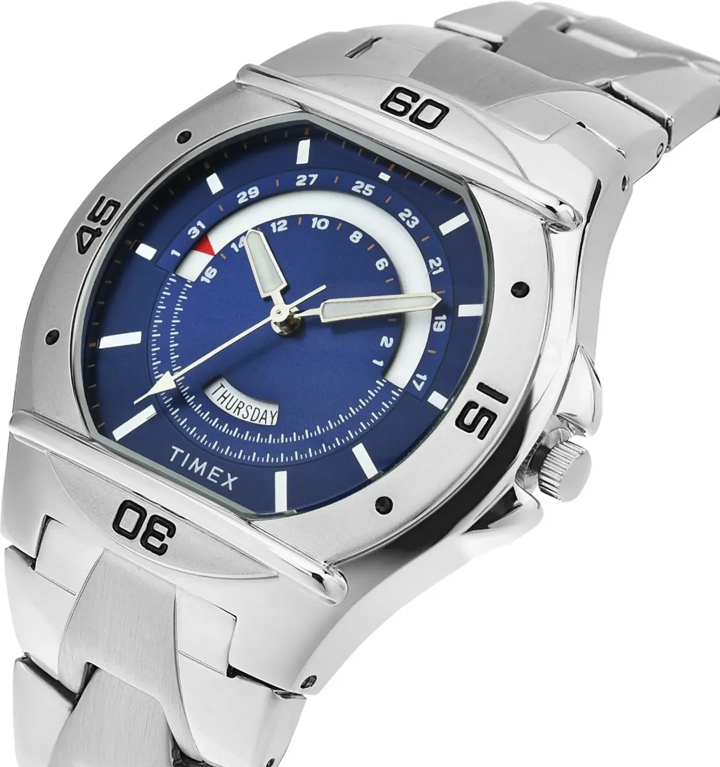 Timex Fashion Men's Quartz Analog Blue Dial Round Case Day Date Function Watch -TW000EL08 - Image 2