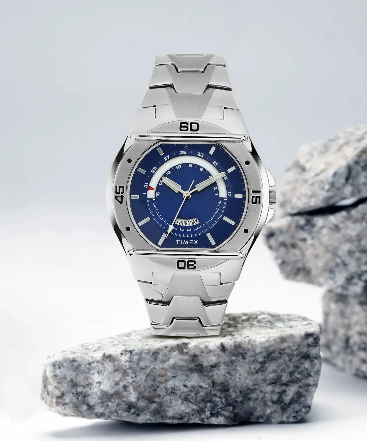 Timex Fashion Men's Quartz Analog Blue Dial Round Case Day Date Function Watch -TW000EL08 - Image 6