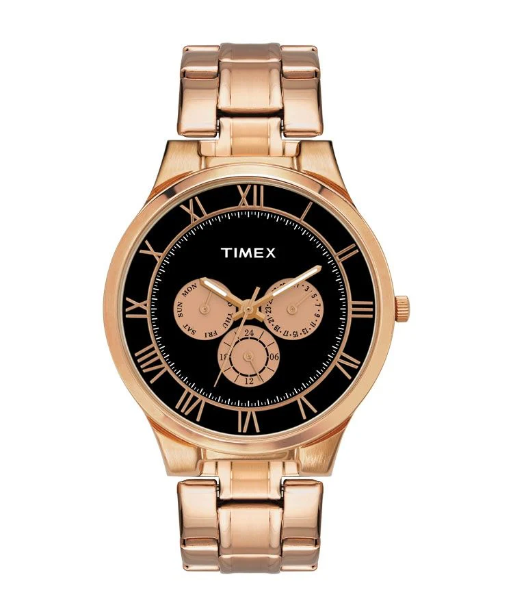 Timex Empera Men's Black Dial Round Case Multifunction Function Watch -TW000K108