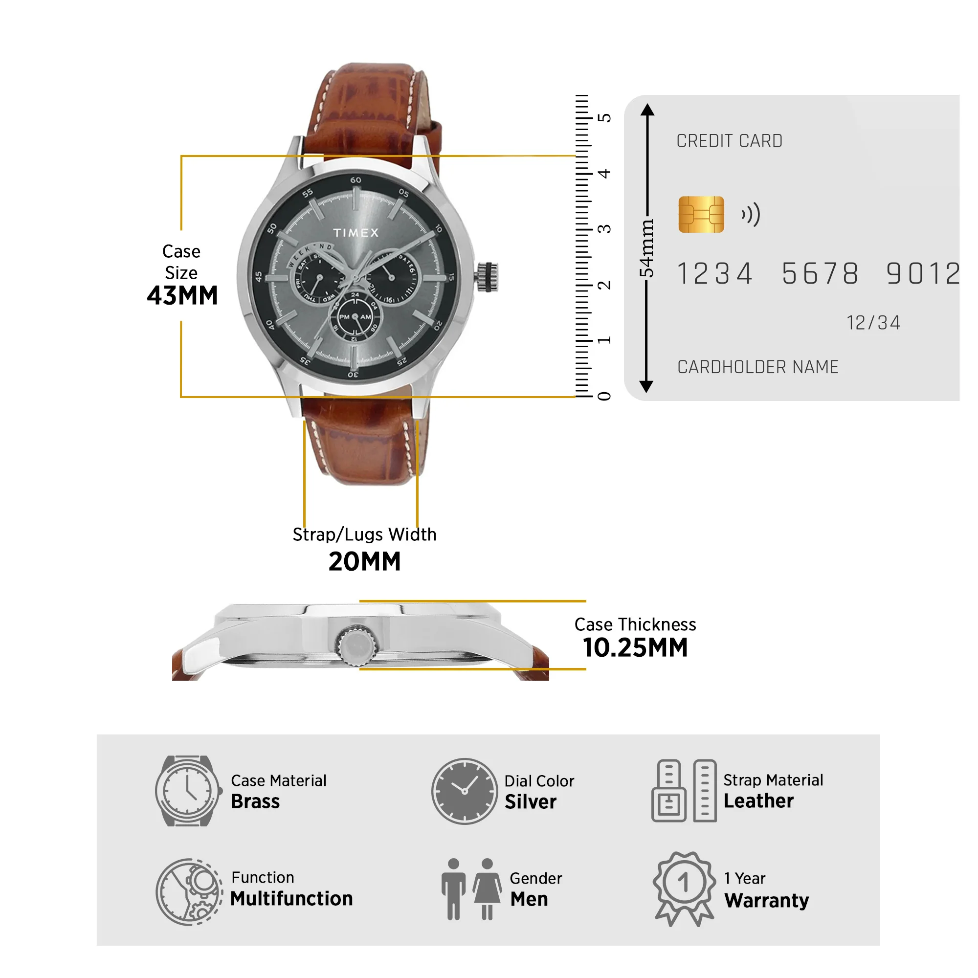 Timex Fashion Men's Silver Dial Round Case Multifunction Function Watch -TW000T308 - Image 7