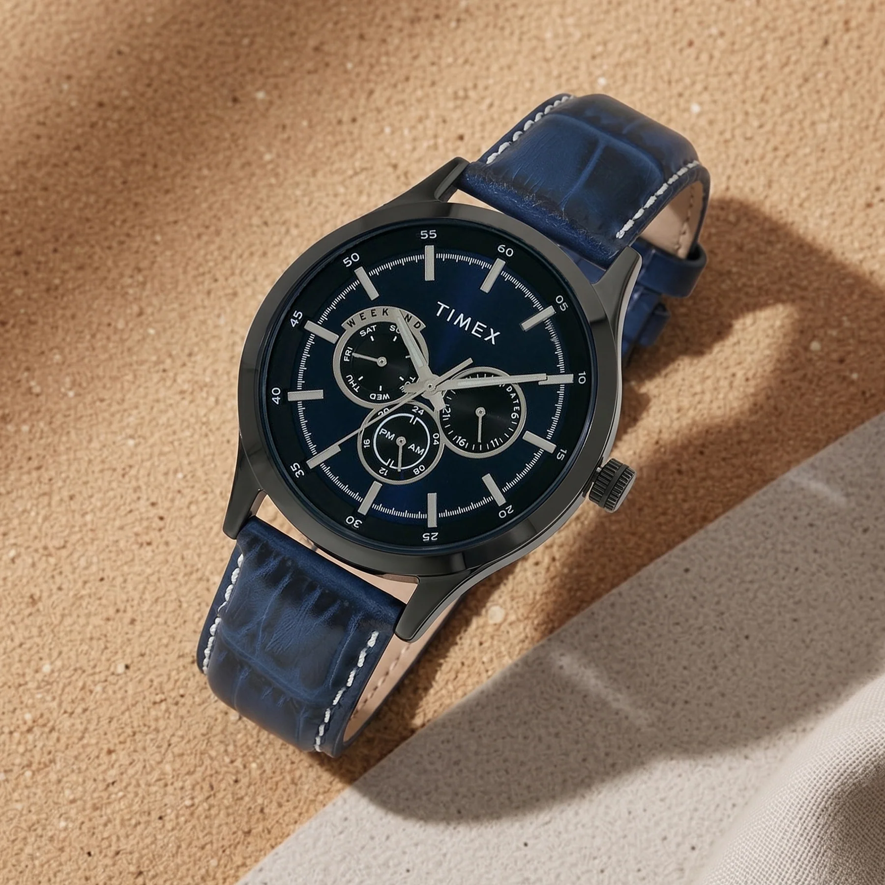 Timex Fashion Men's Blue Dial Round Case Multifunction Function Watch -TW000T312 - Image 4