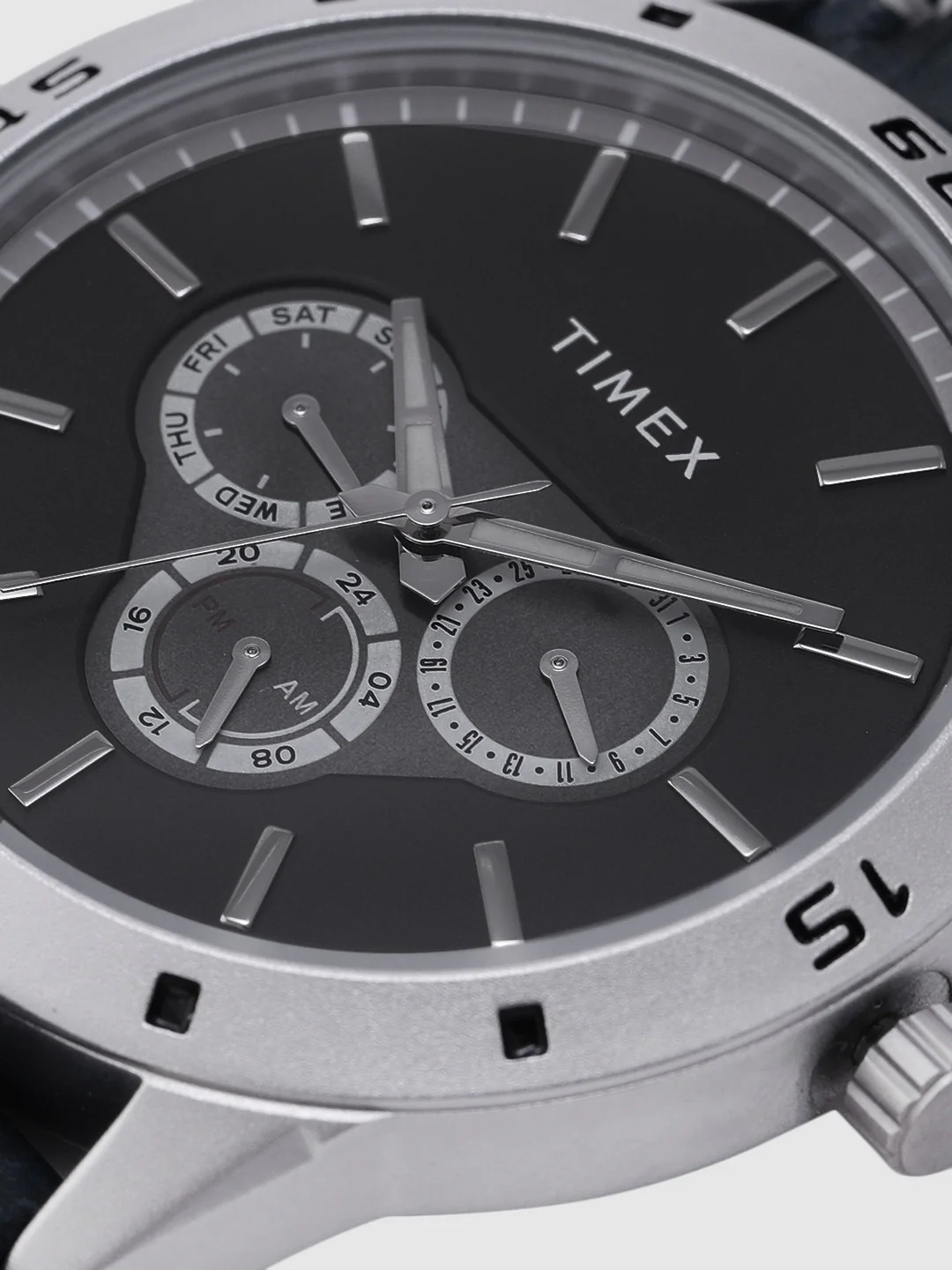 Timex Fashion Men's Mechanical Automatic Wind Black Dial Round Case Multifunction Function Watch -TW000U912 - Image 6